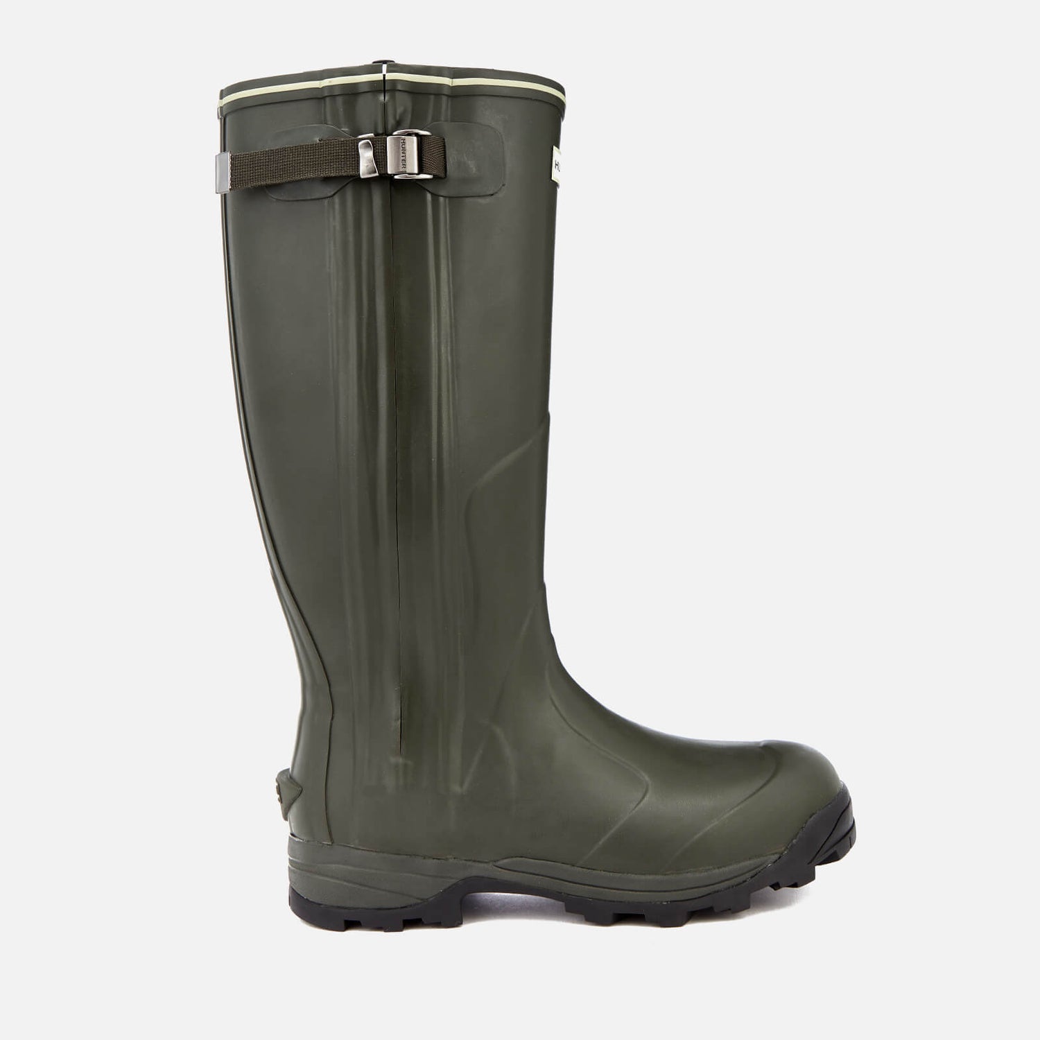 Hunter Men s Balmoral Neoprene Zip Wellies Dark Olive TheHut