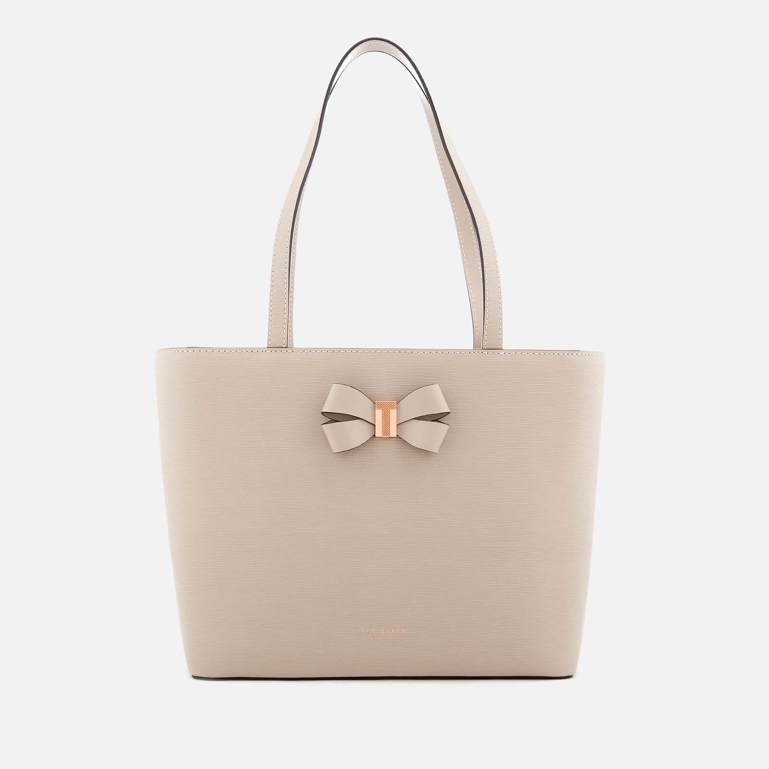 Bow detail small leather shopper bag clearance