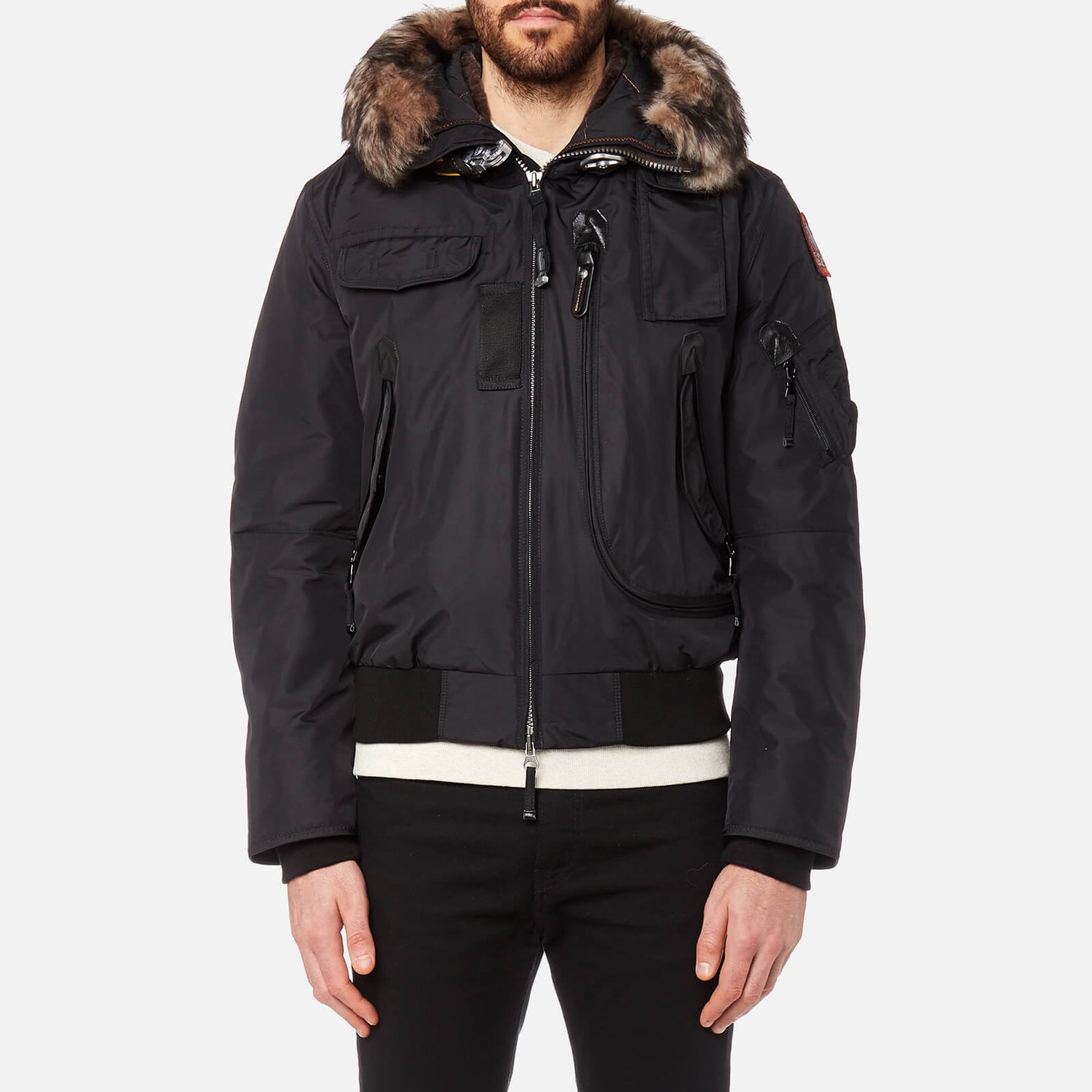 Parajumpers Men s Gobi Faux Fur Bomber Jacket Black TheHut