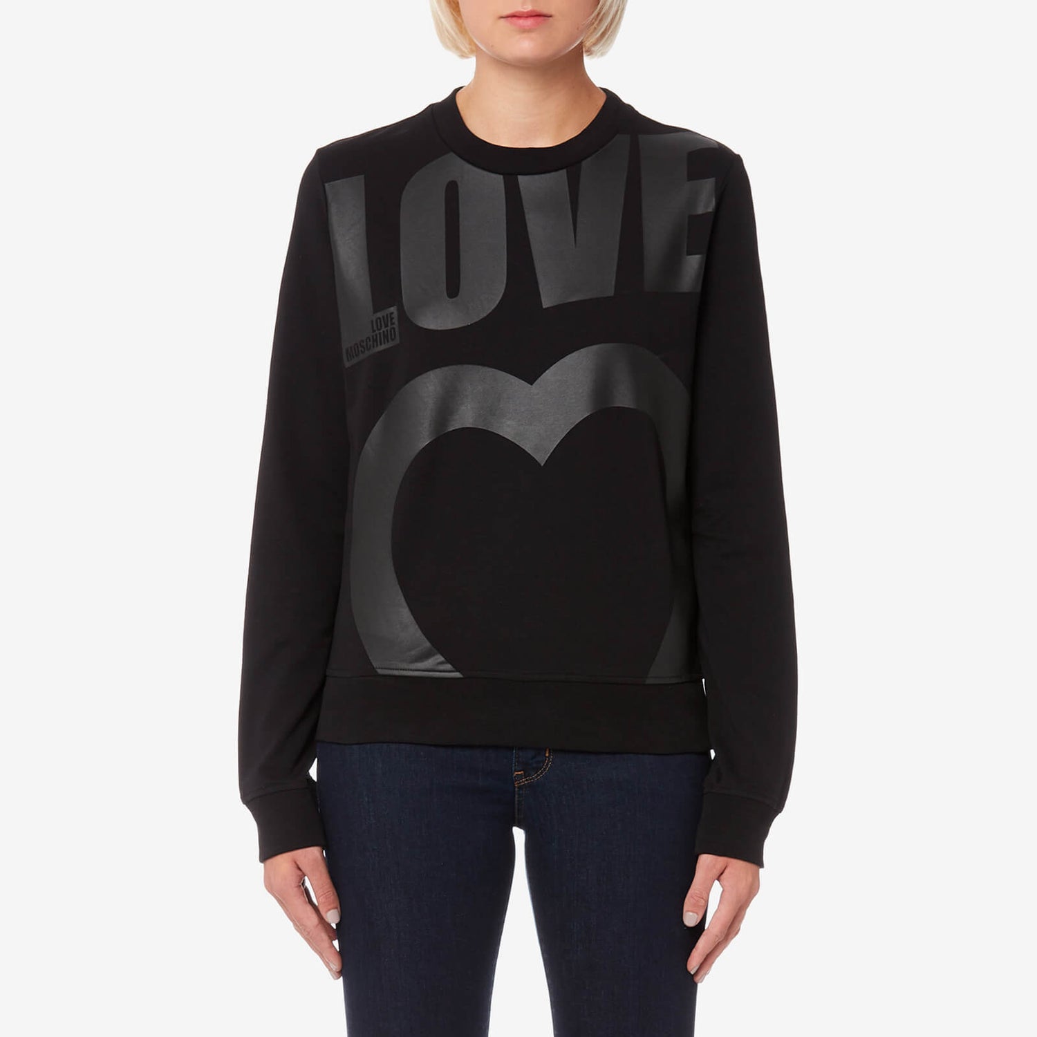 Love Moschino Women's Large Logo Heart Sweatshirt - Black | TheHut.com