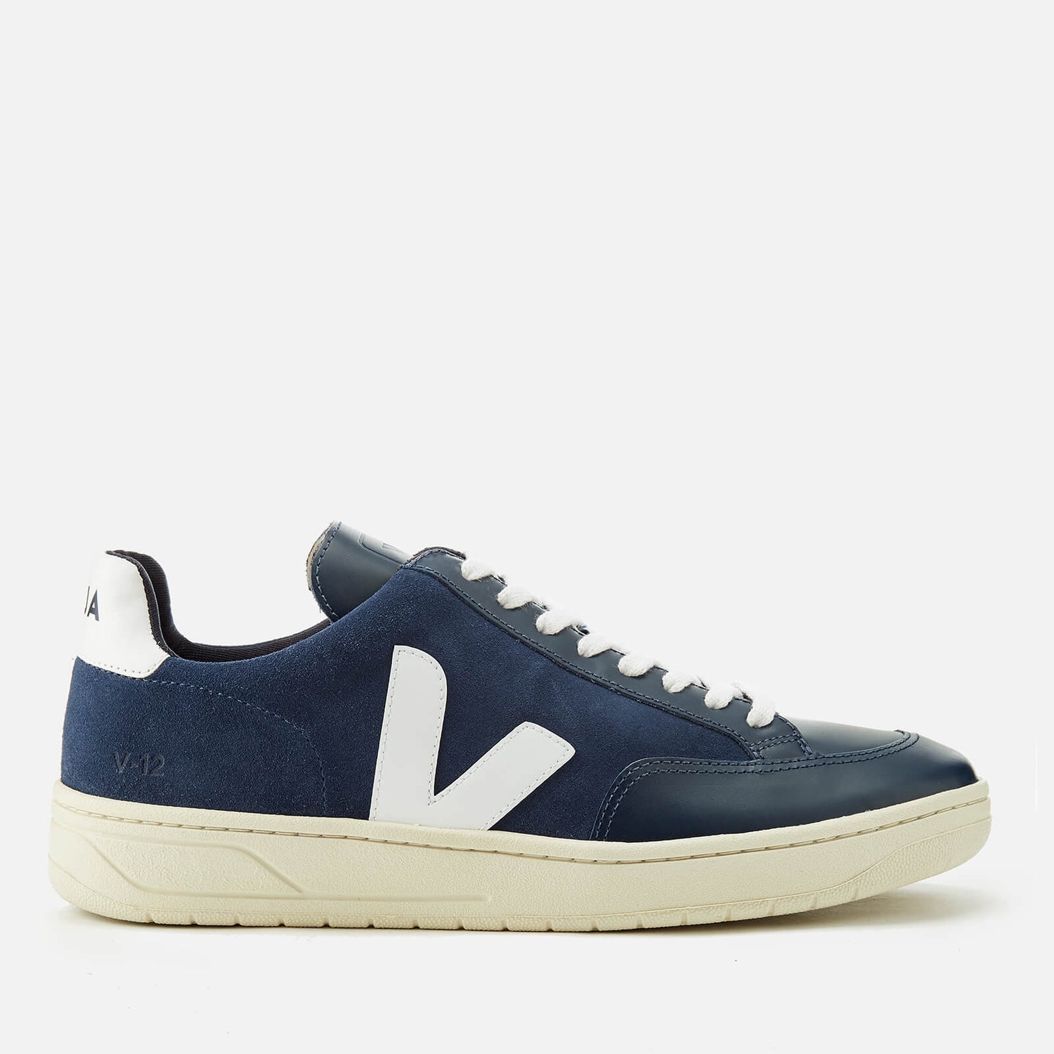 Veja Men's V-12 Suede Trainers - Midnight/White - Free UK Delivery ...