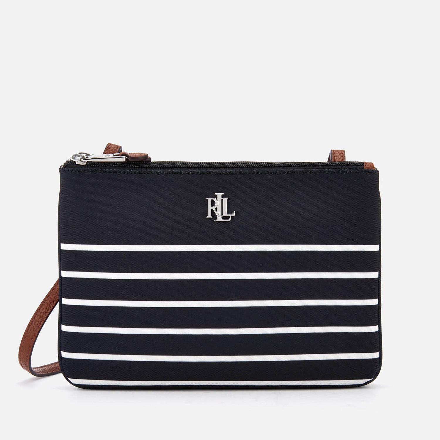 Lauren Ralph Lauren Women s Bainbridge Tara Cross Body Bag Black White Stripe