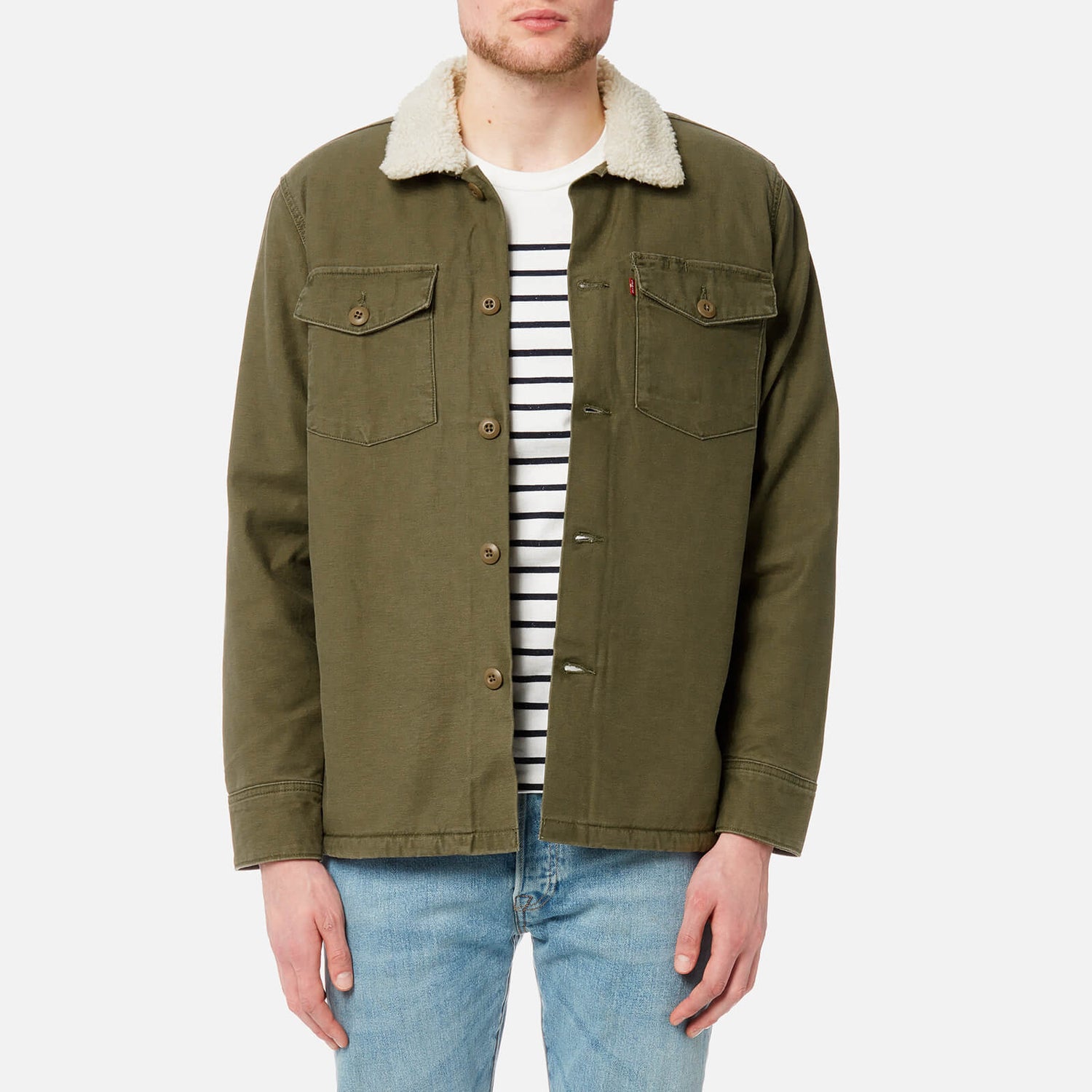 Levi s Men s Military Sherpa Jacket Olive Night TheHut