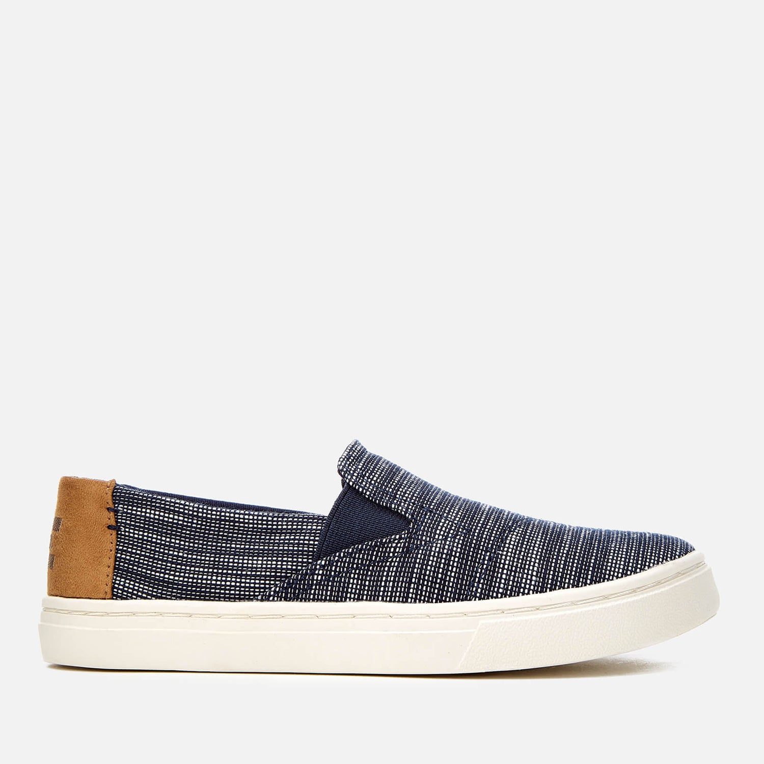 TOMS Kids Luca Chambray Slip On Trainers Navy Striped TheHut