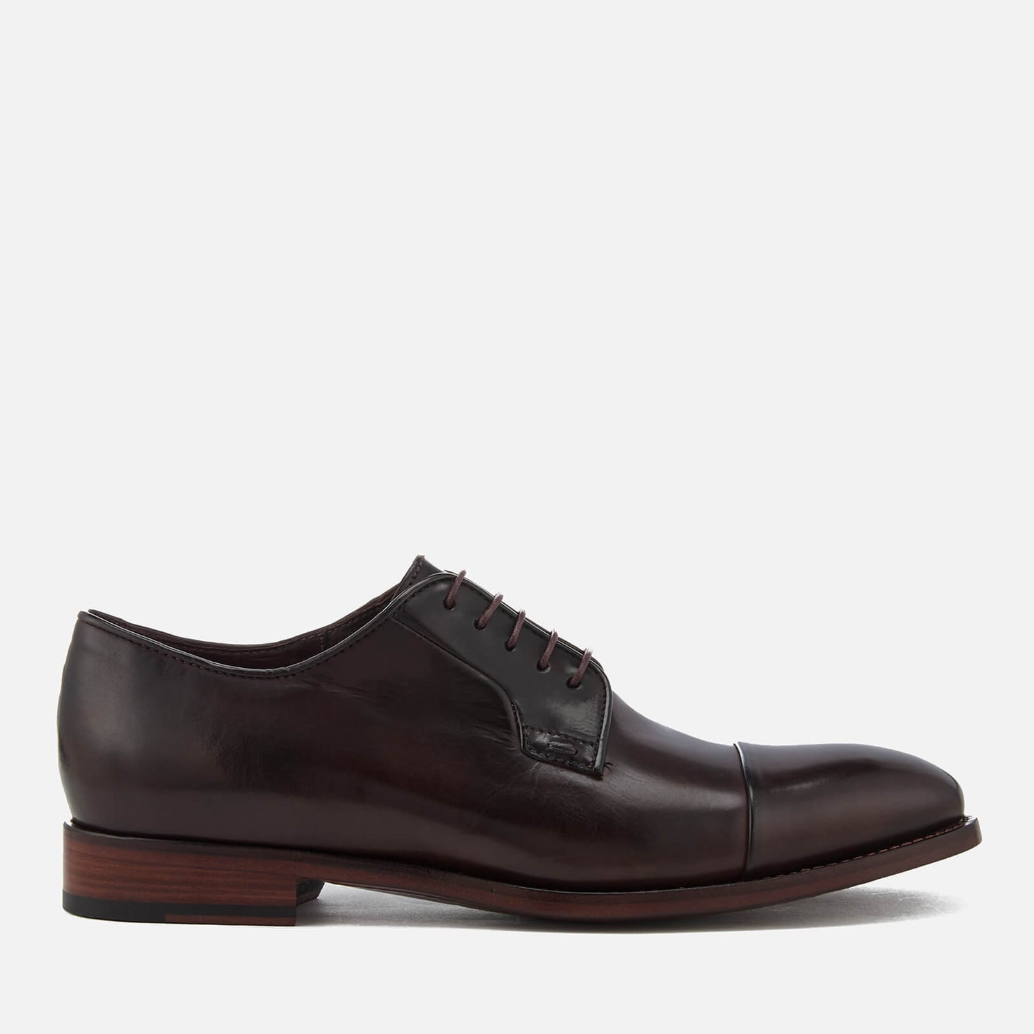 Paul Smith Men's Ernest Leather Toe Cap Derby Shoes - Oxblood - Free UK ...