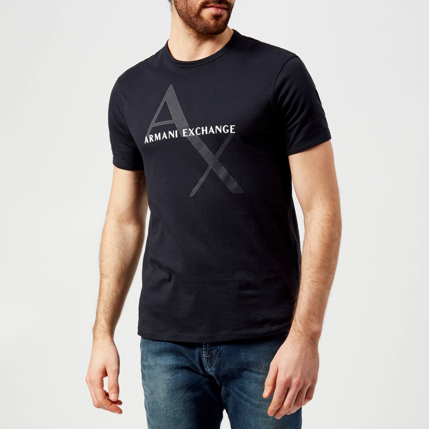 Armani Exchange Men's Large Ax Logo T-Shirt - Navy