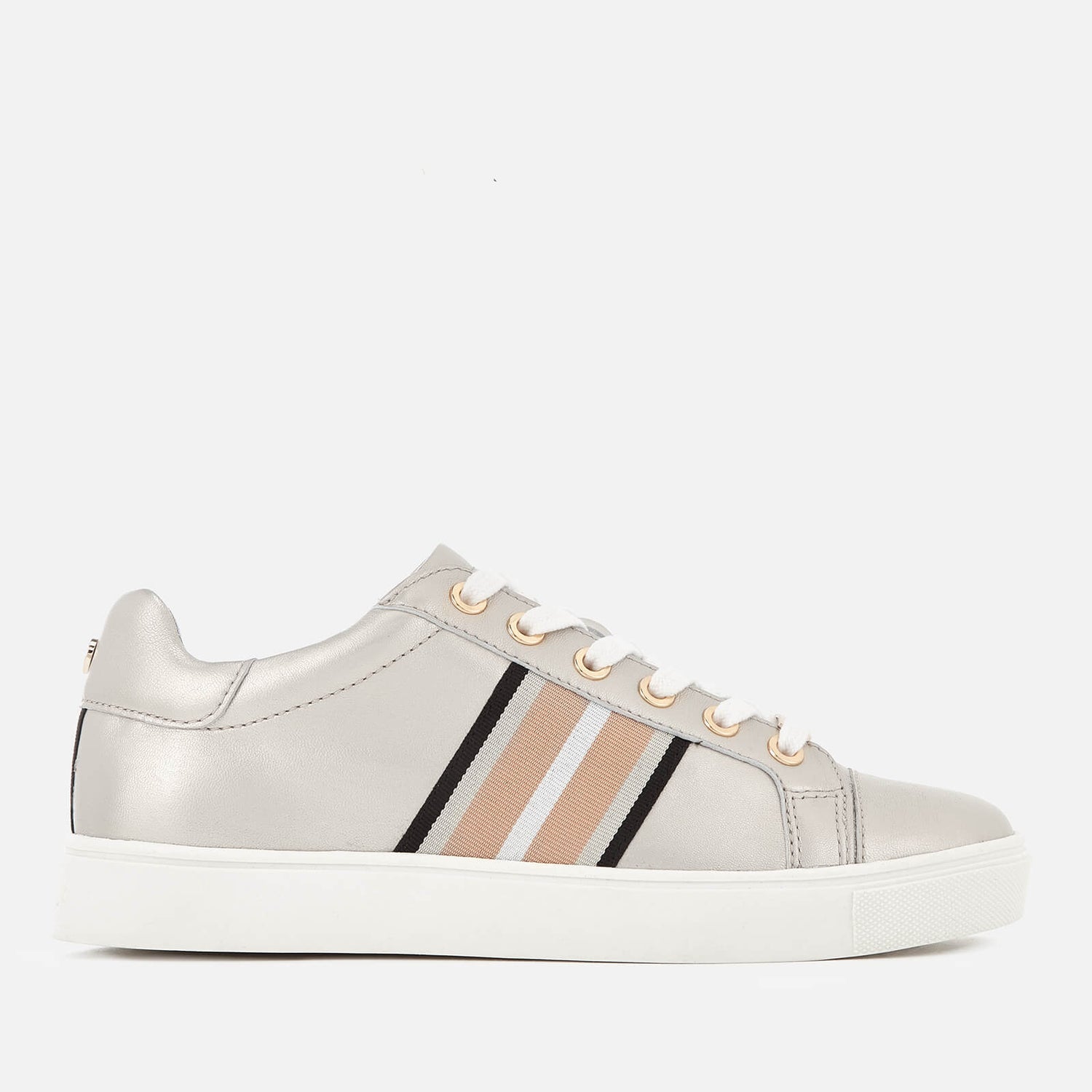 Carvela Women s Larson Leather Low Top Trainers Silver