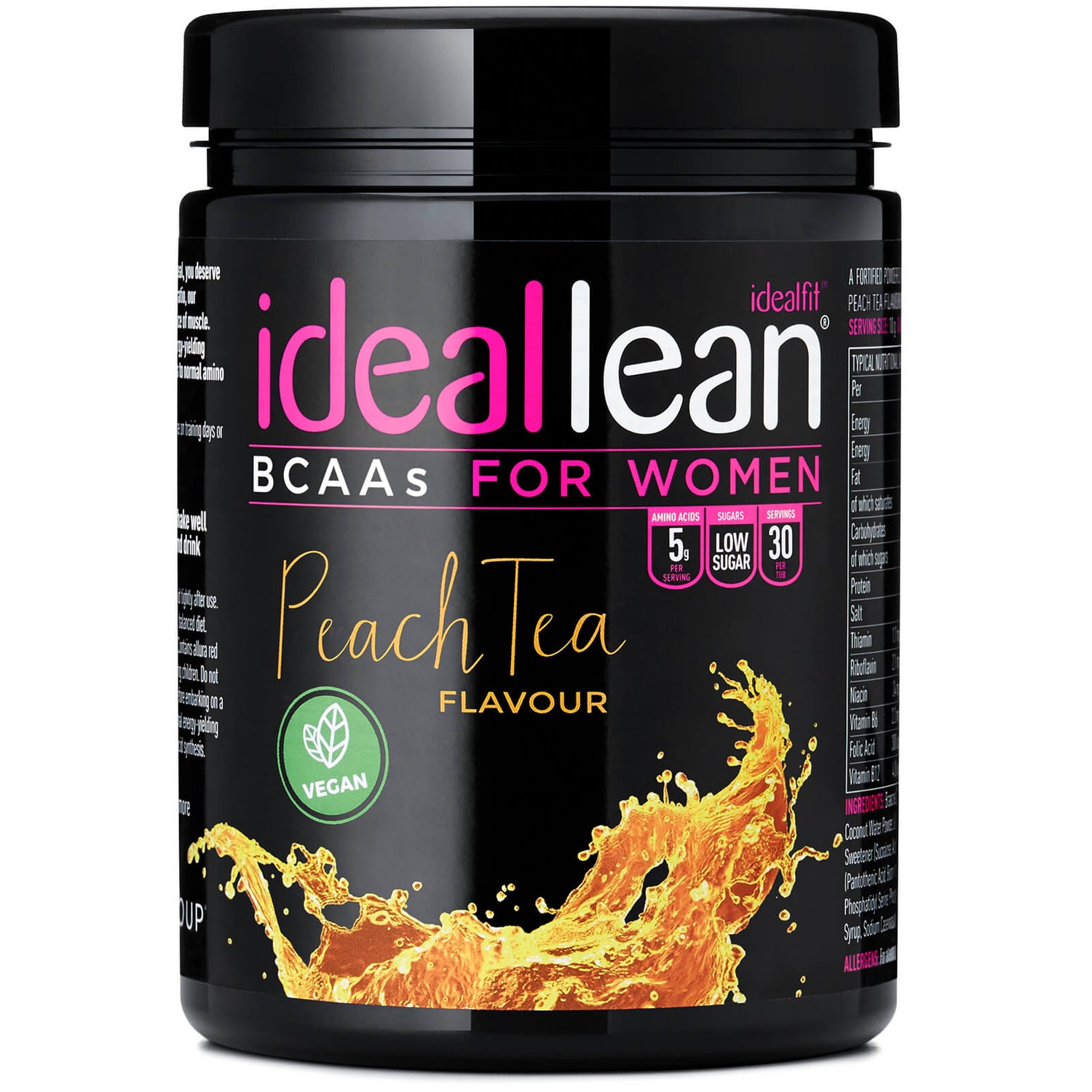 IdealFit Vegan BCAAs Peach Tea 300g IdealFit UK