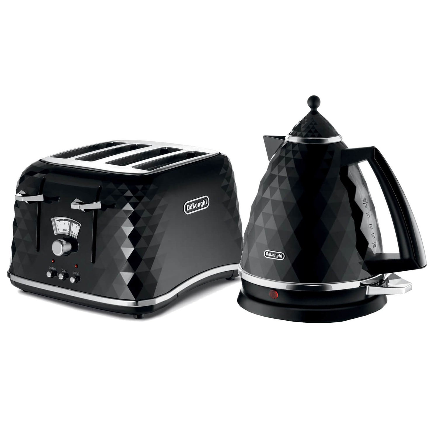 De Longhi Brilliante 4 Slice Toaster and Kettle Bundle Black
