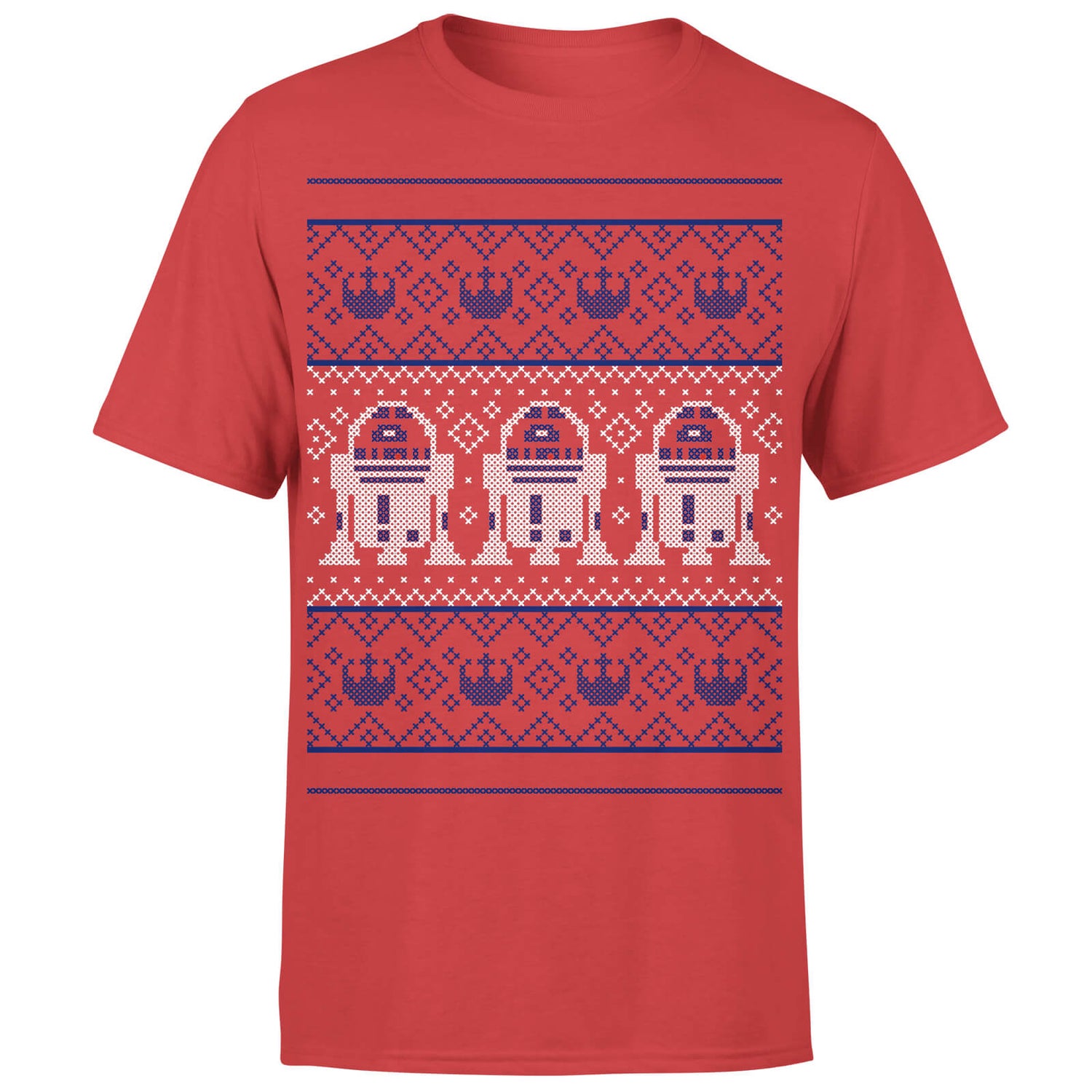 Star Wars Christmas R2D2 Knit Red T Shirt