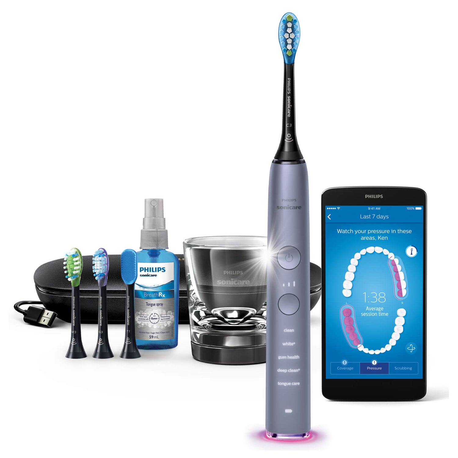 Philips Sonicare DiamondClean Smart Electric Toothbrush Cashmere Grey Edition HX9924/44