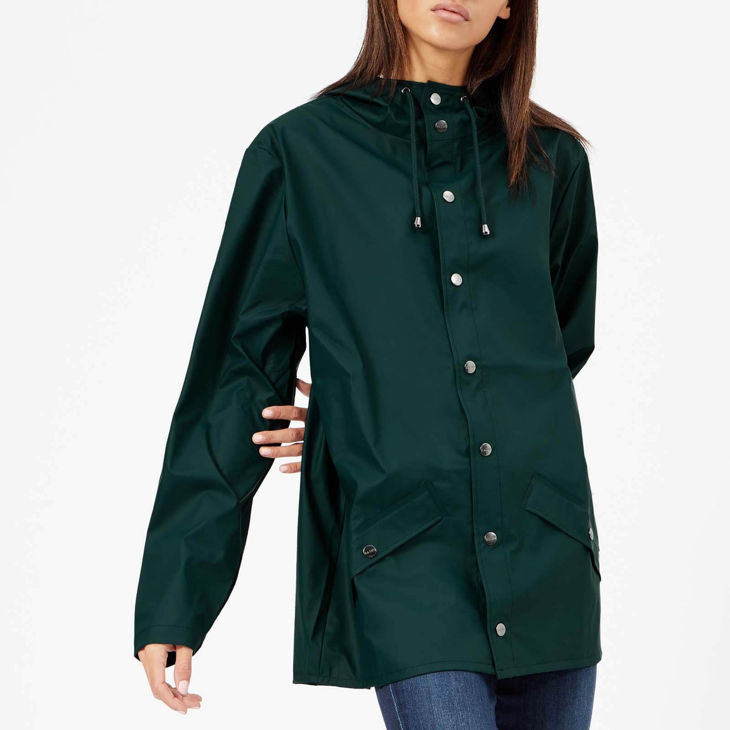 rains long jacket dark teal