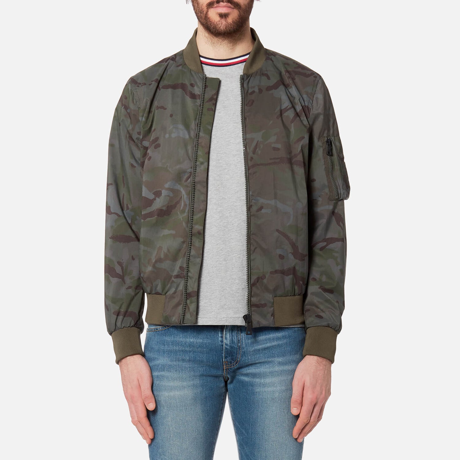 Tommy Hilfiger Men s Camo Bomber Jacket Camo Print TheHut