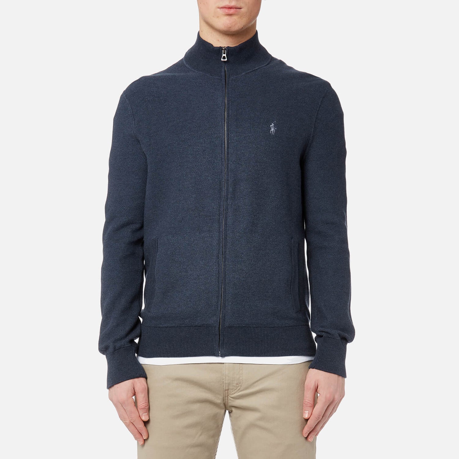 Polo Ralph Lauren Men's Full Zip Sweatshirt - Winter Navy Heather ...