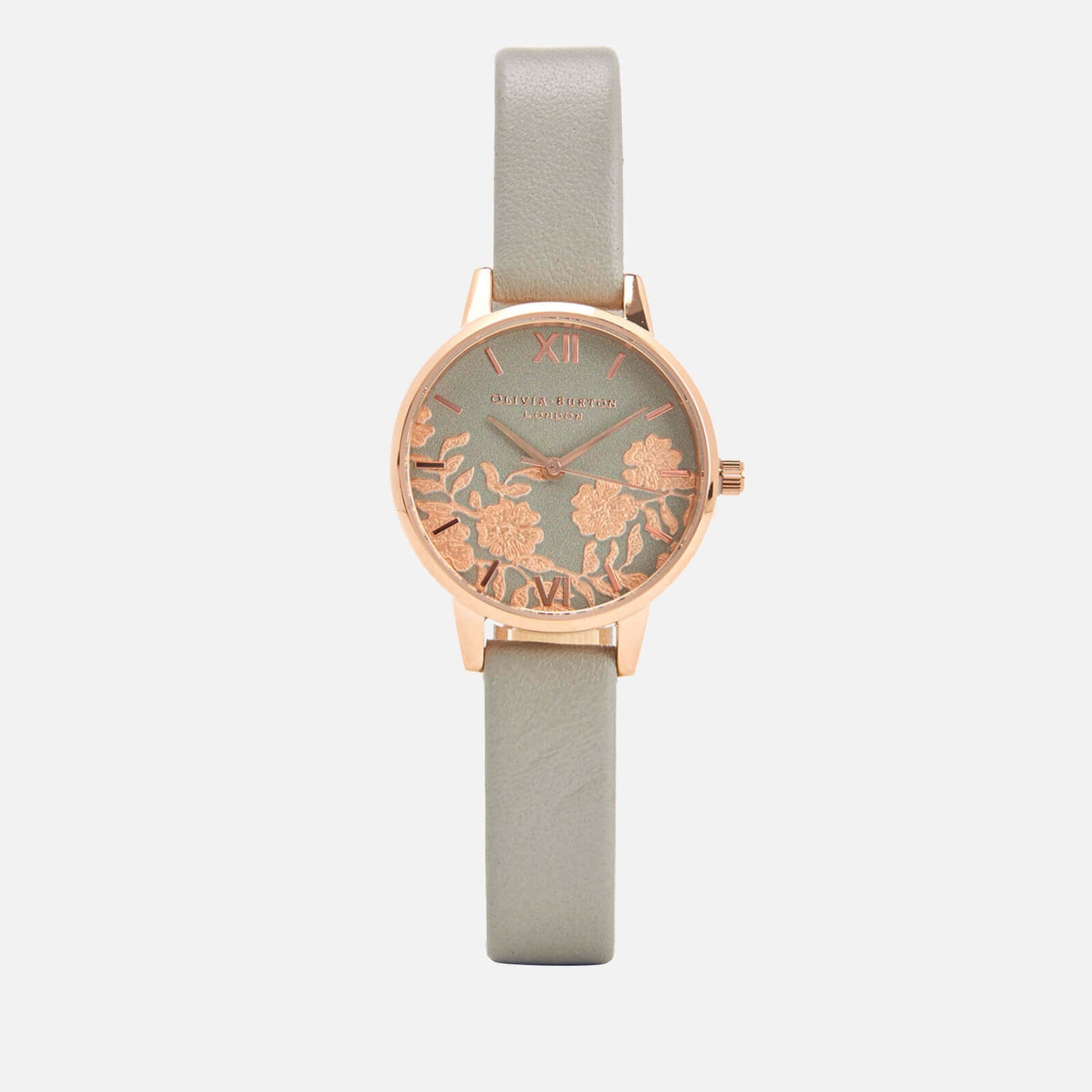 Olivia Burton Women s Lace Detail Watch Grey Rose Gold TheHut