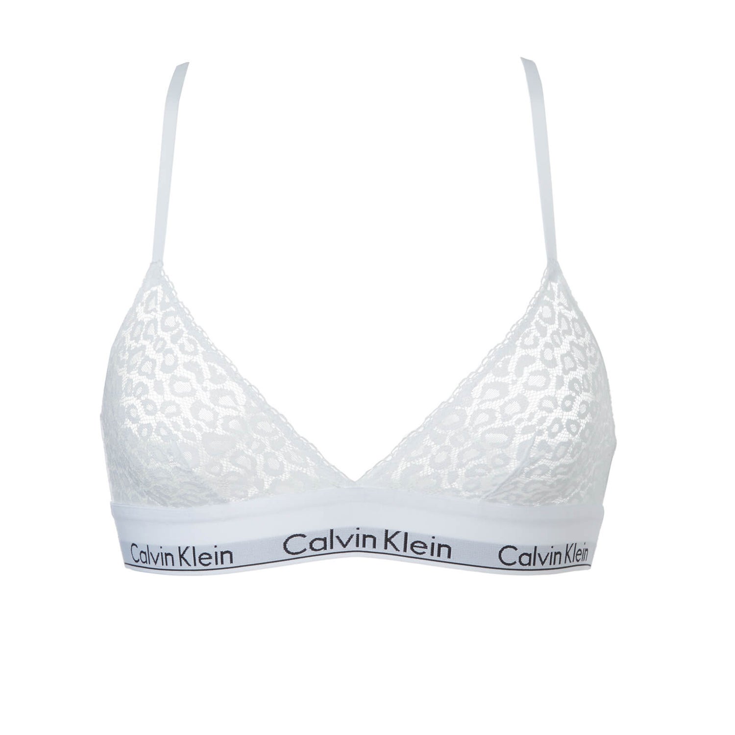 Calvin Klein Women s Leopard Unlined Triangle Bra White TheHut