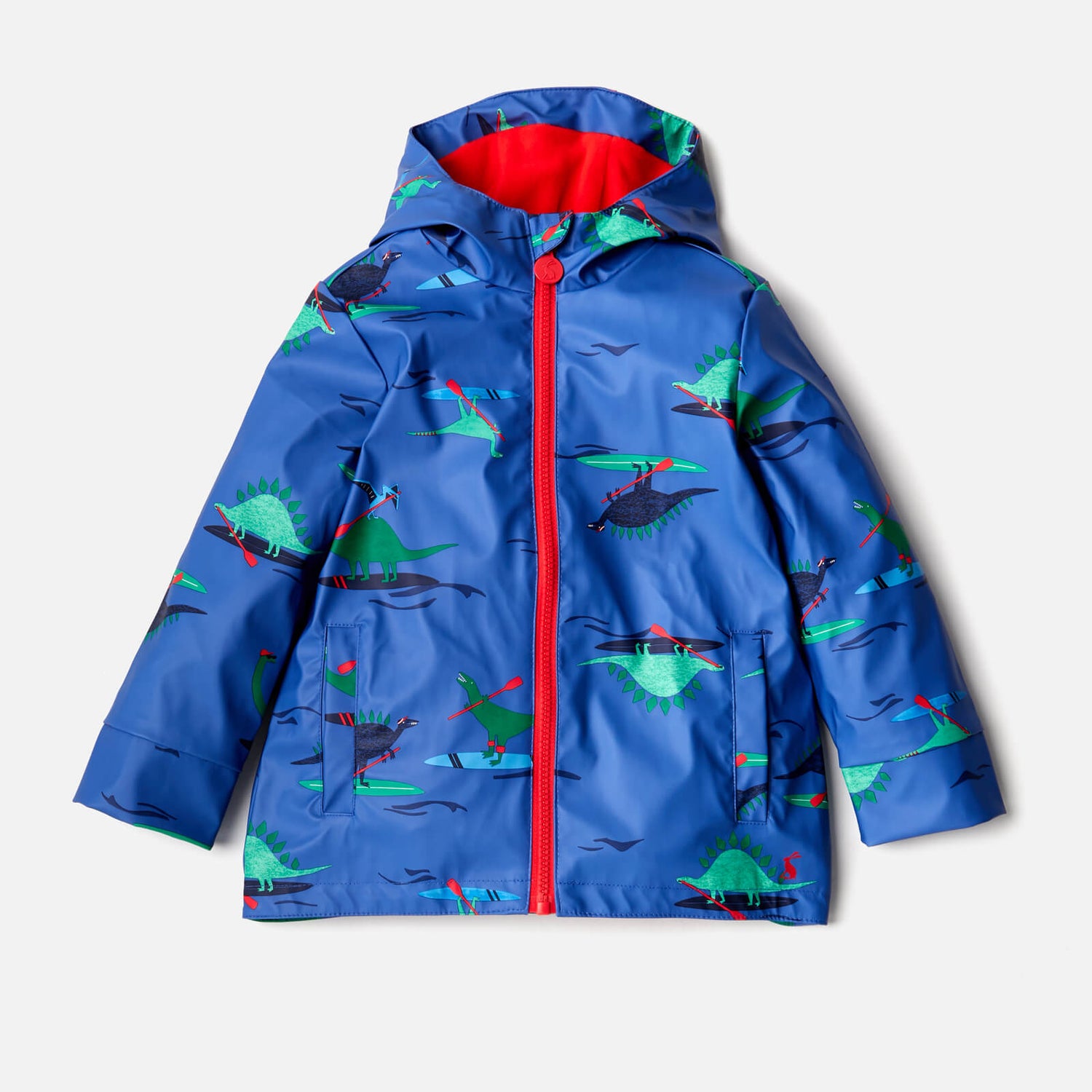 Joules Boys Young Skipper Waterproof Coat Blue Dino Paddle TheHut