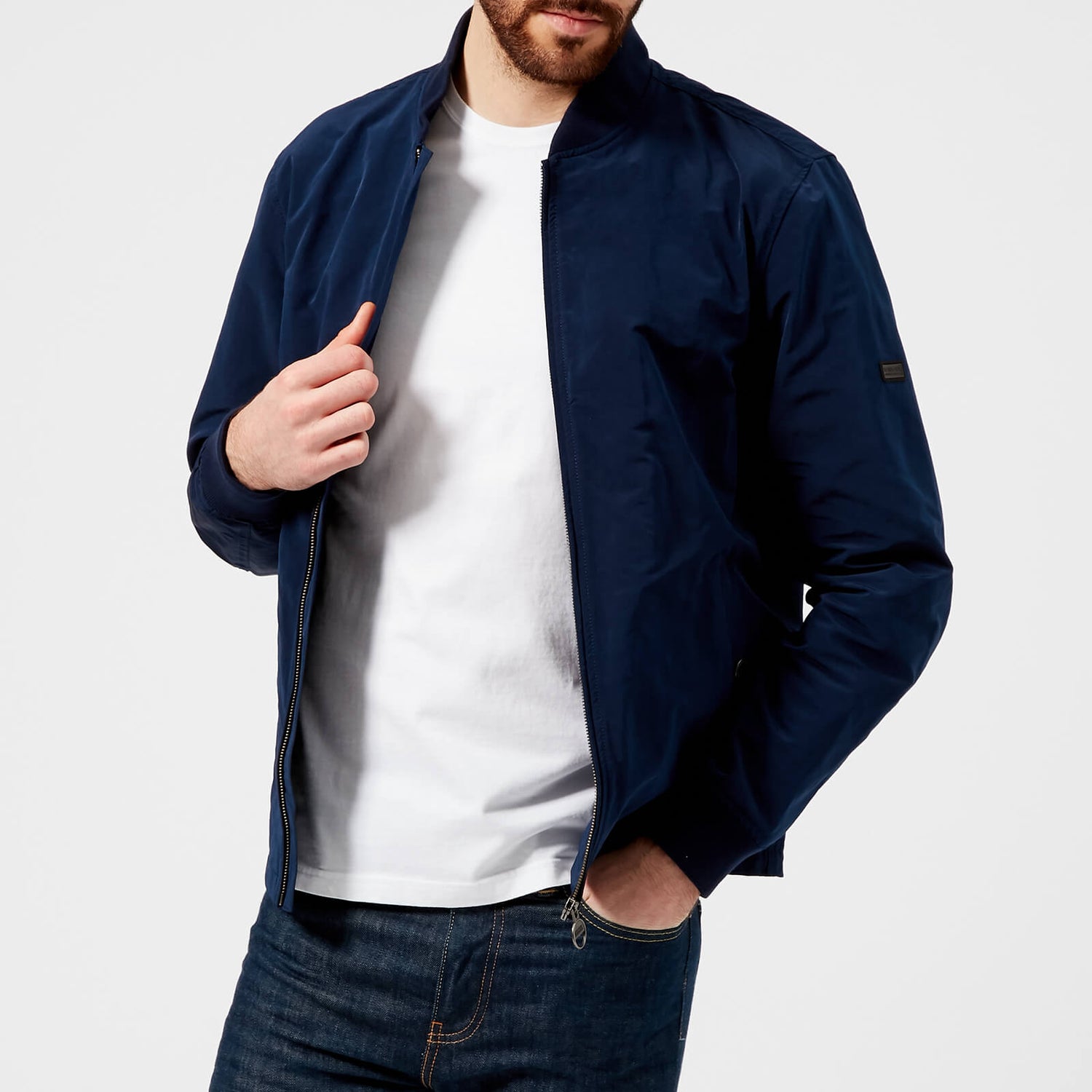 Barbour International Men s Bolt Zip Through Jacket Blue TheHut
