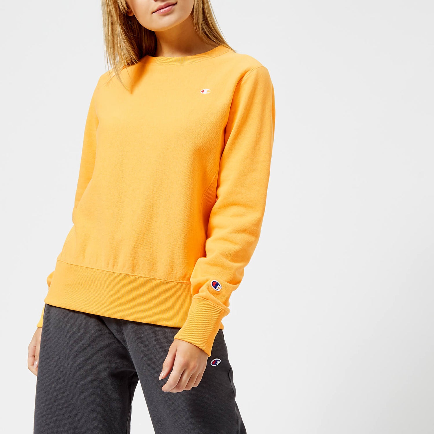 Champion Women s Crew Neck Sweatshirt Yellow TheHut