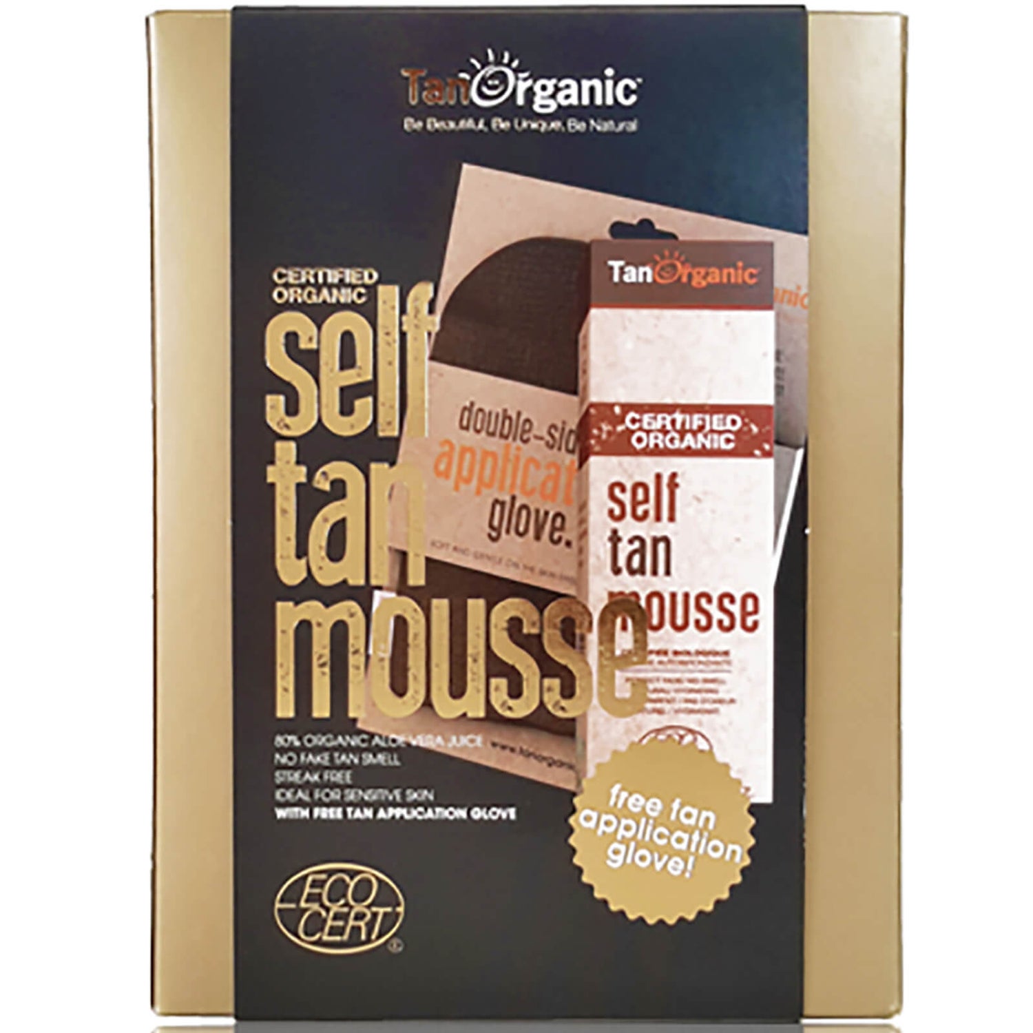 TanOrganic Self Tan Mousse + Free Glove -itseruskettava vaahto ja rusketuskinnas