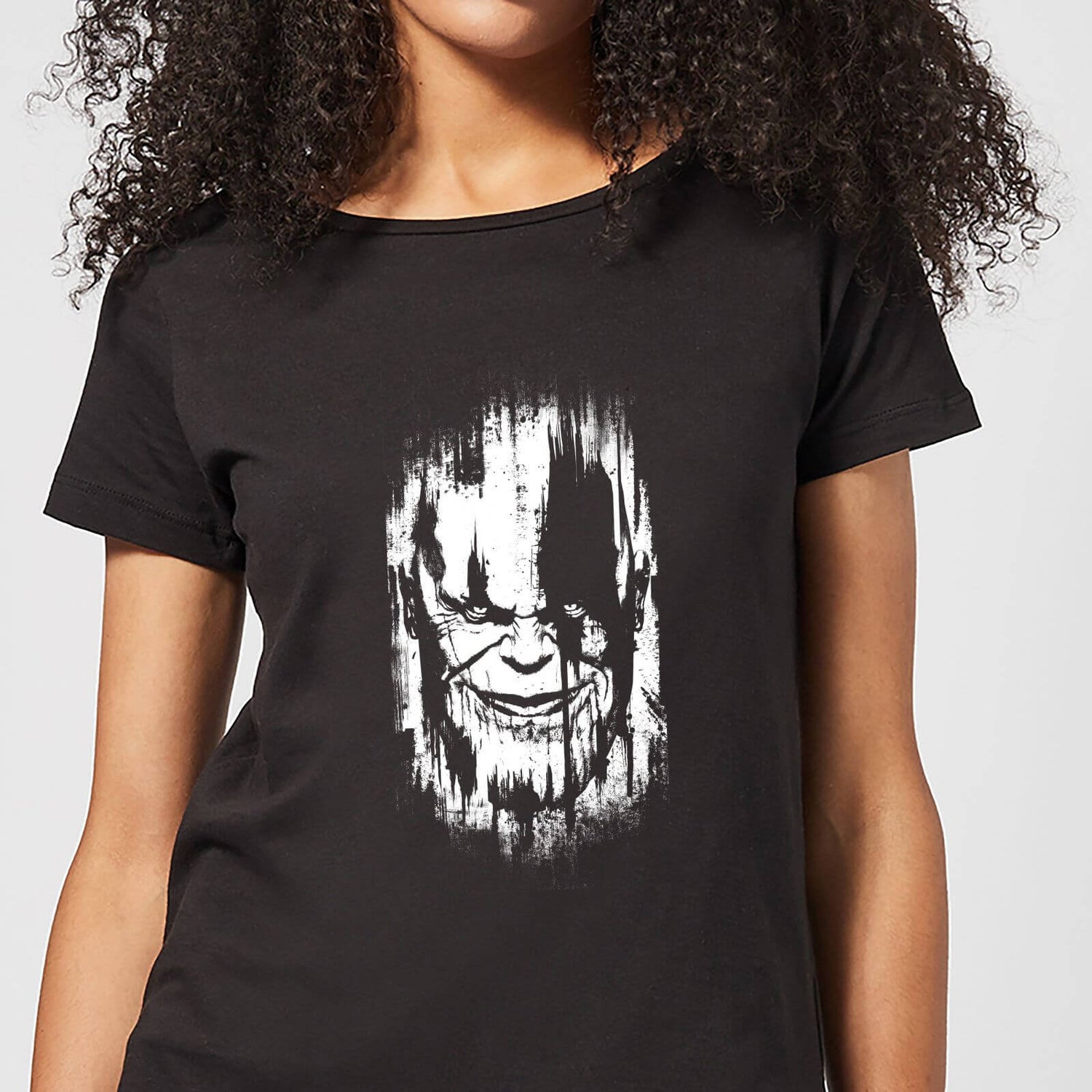 Marvel Avengers Infinity War Thanos Face Women s T Shirt Black Clothing Zavvi UK