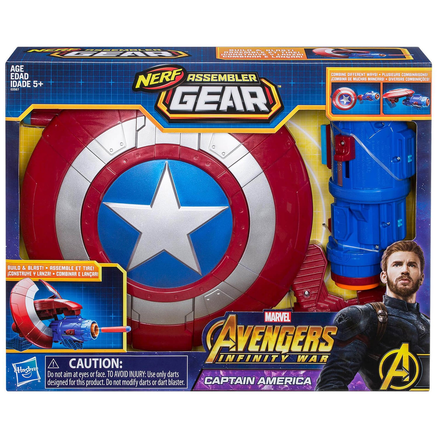 fingir Malversar Destruir Hasbro Marvel Avengers Infinity War NERF Captain America Assembler Gear  Toys | Zavvi España