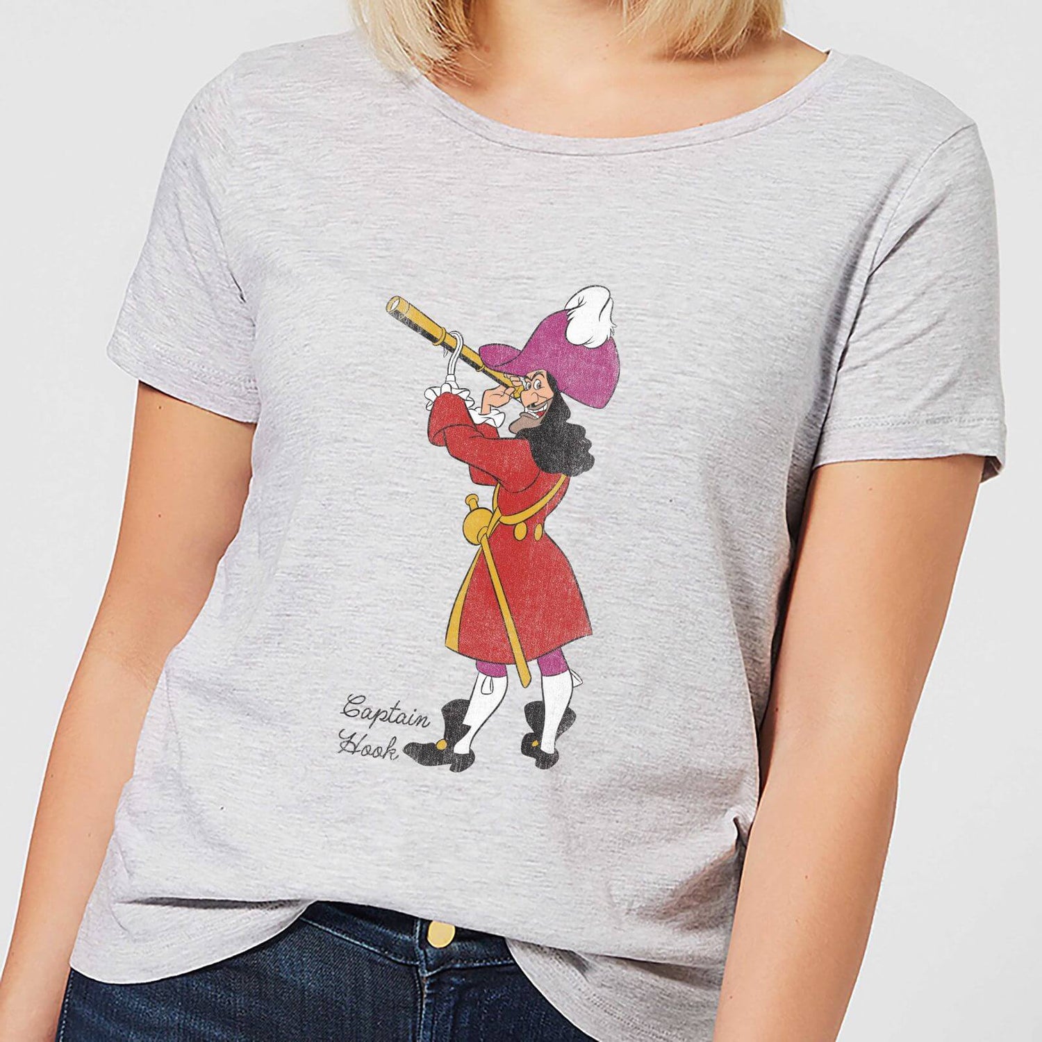 Disney Peter Pan Captain Hook Classic Women's T-Shirt - Grey - M