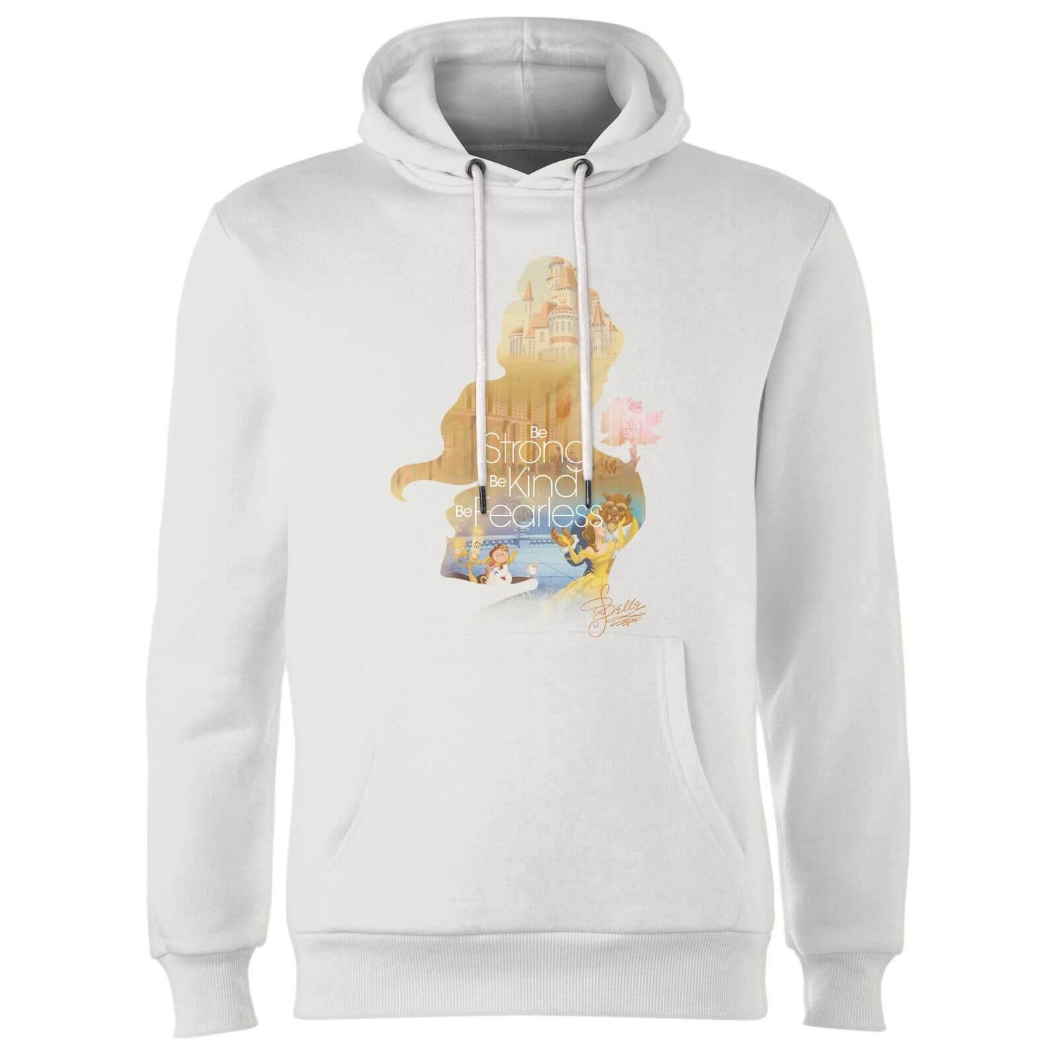 Disney Princess Filled Silhouette Belle Hoodie White IWOOT UK