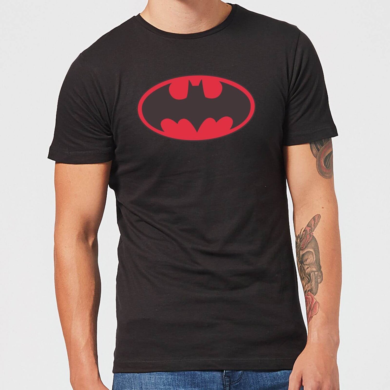 DC Comics Batman Red Logo T-Shirt in Black | My Geek Box US | T-Shirts