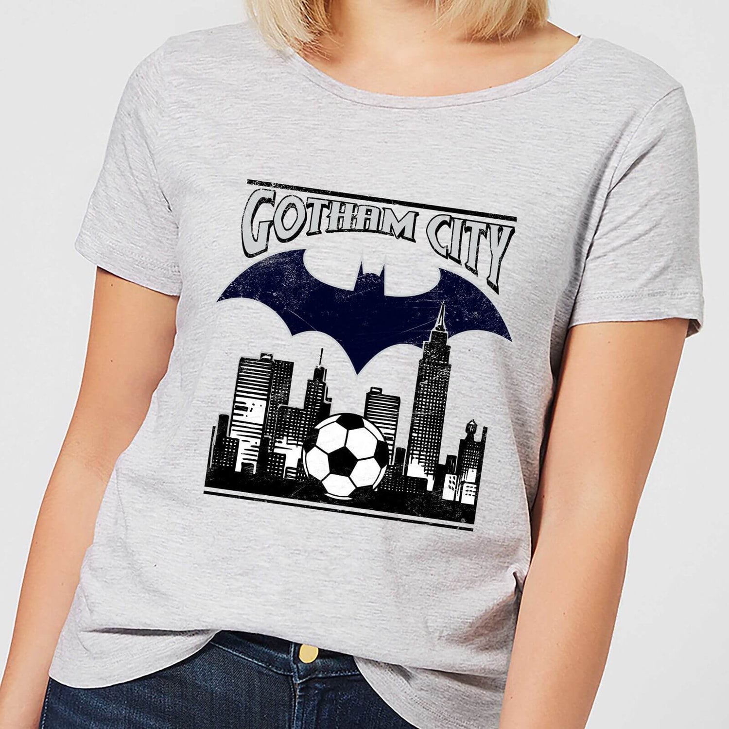 Voel me slecht Huh Het is goedkoop DC Comics Batman Football Gotham City Dames T-shirt - Grijs | Zavvi.nl