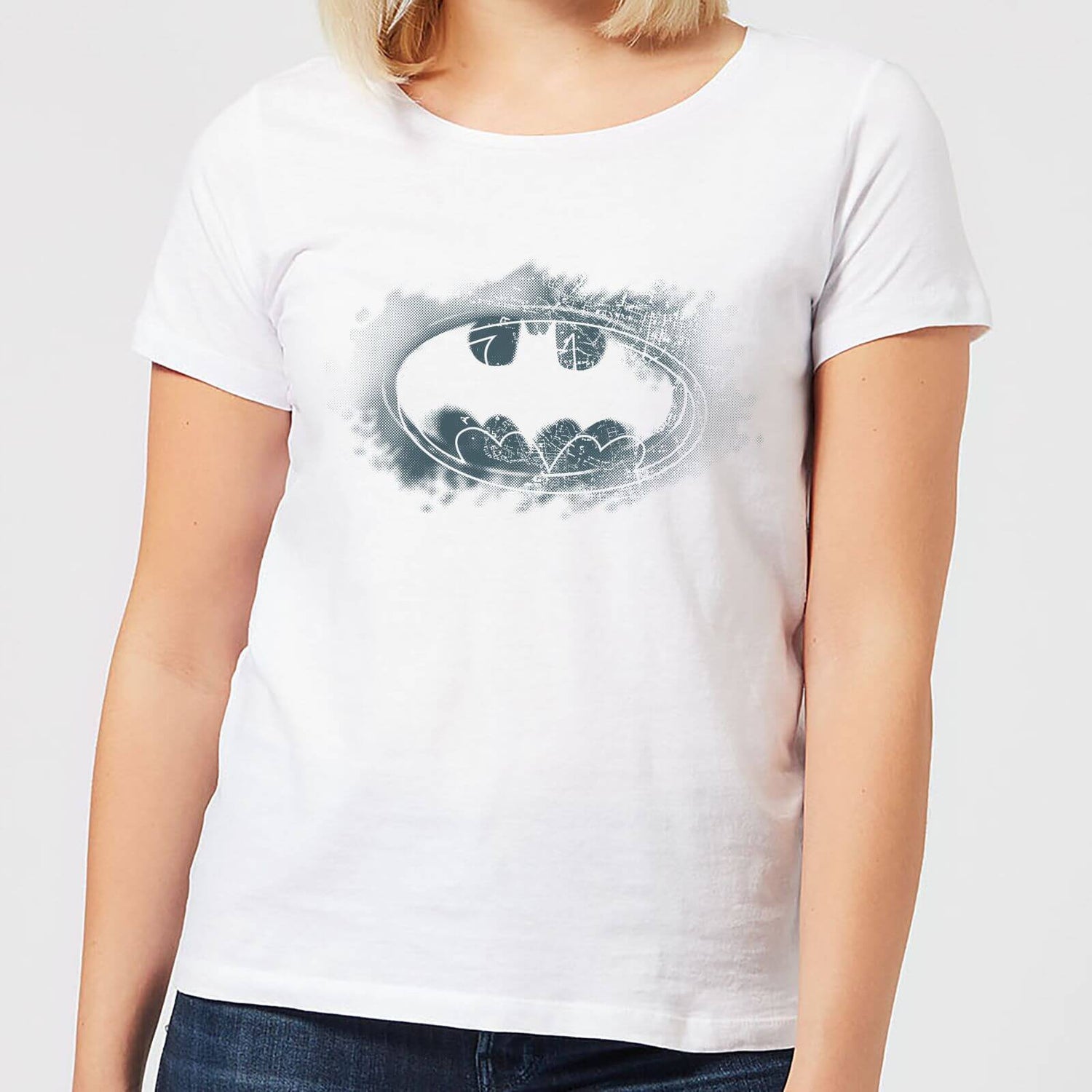 Symmetrie bibliotheek thermometer DC Comics Batman Spray Logo Dames T-shirt - Wit | Zavvi.nl
