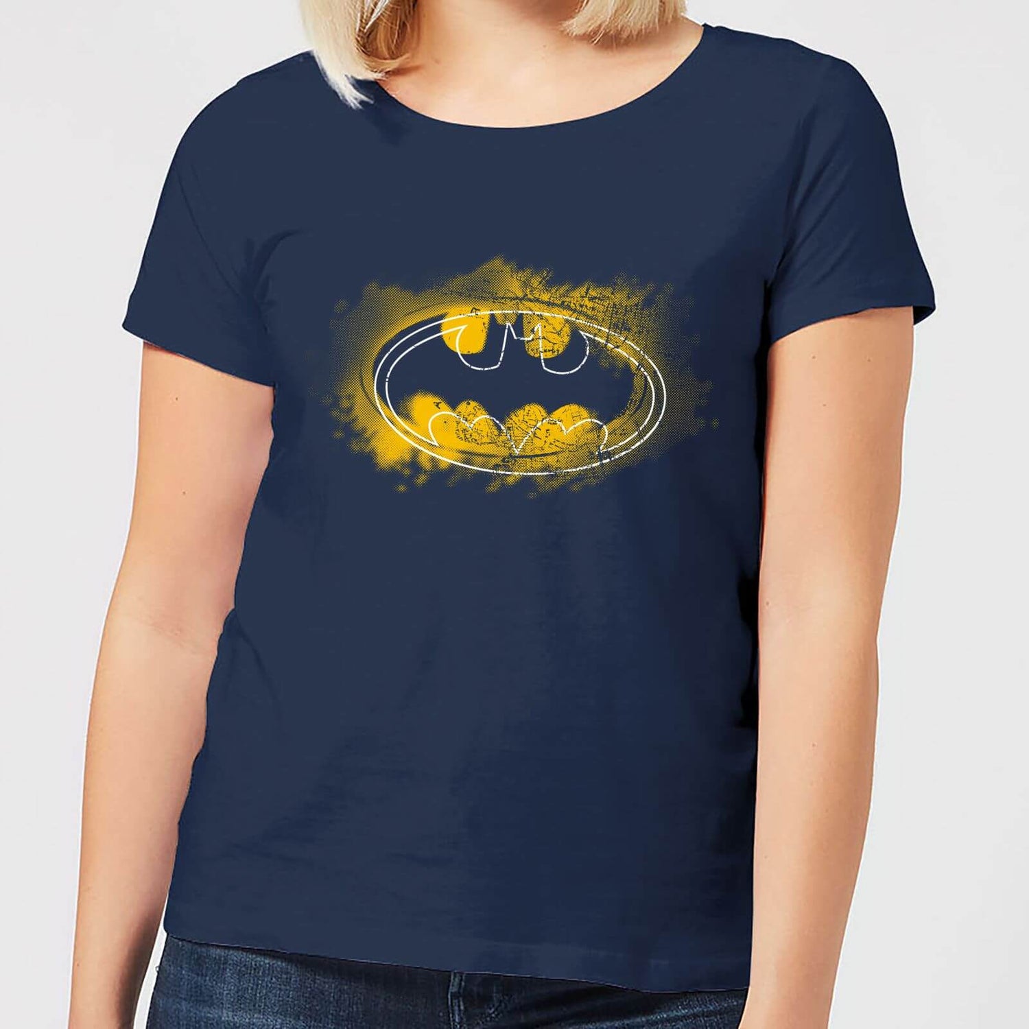 Landelijk breken Zelfrespect DC Comics Batman Spray Logo Dames T-shirt - Navy | Zavvi.nl