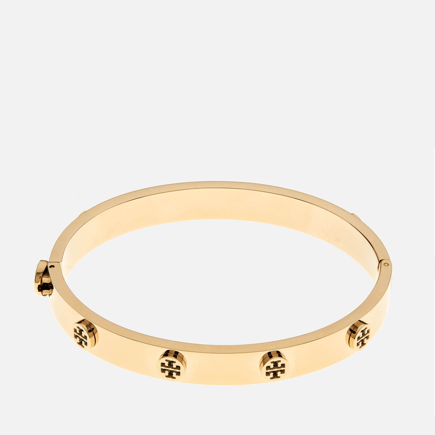 Tory Burch Women's Logo Stud Hinge Bracelet Gold