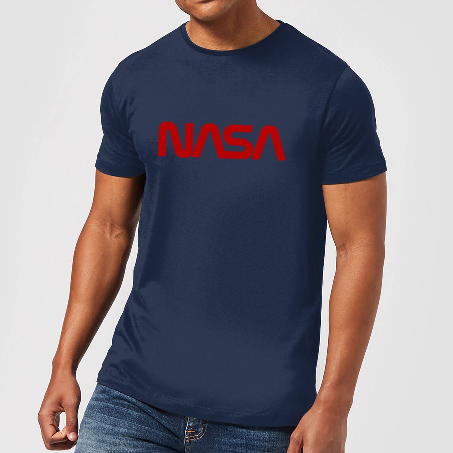 tandpine Blodig Afhængighed NASA Worm Red Logotype T-Shirt - Navy Clothing - Zavvi US