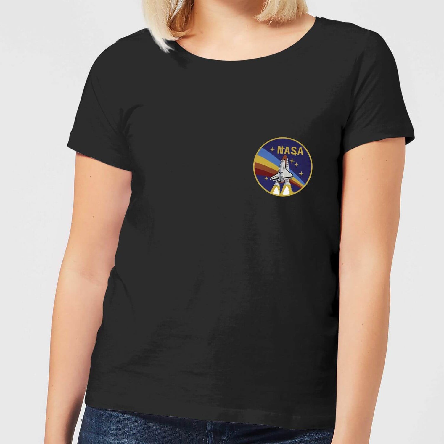 NASA Vintage Rainbow Shuttle Damen T-Shirt Schwarz Clothing