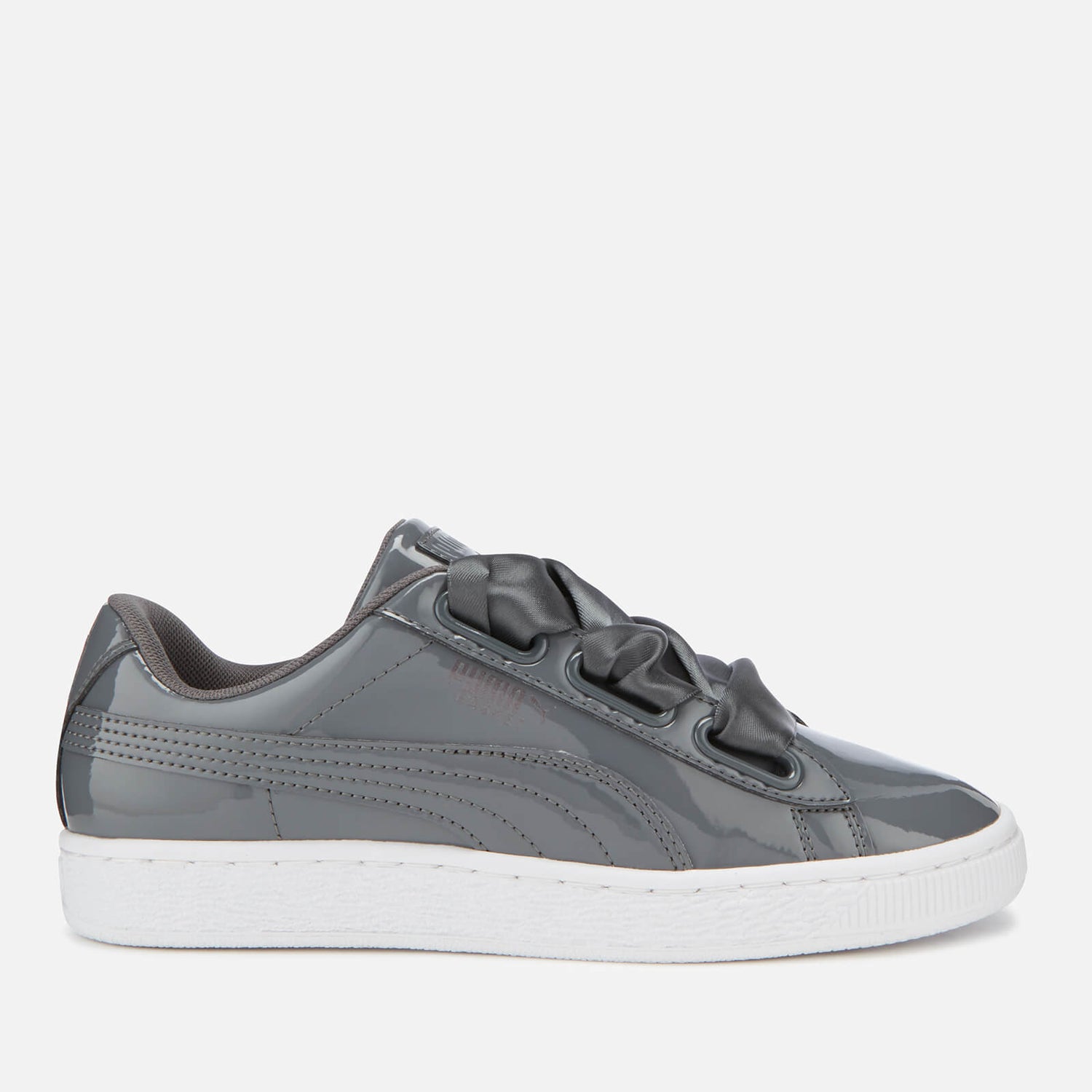 Puma Women s Basket Heart Patent Trainers Iron Gate TheHut