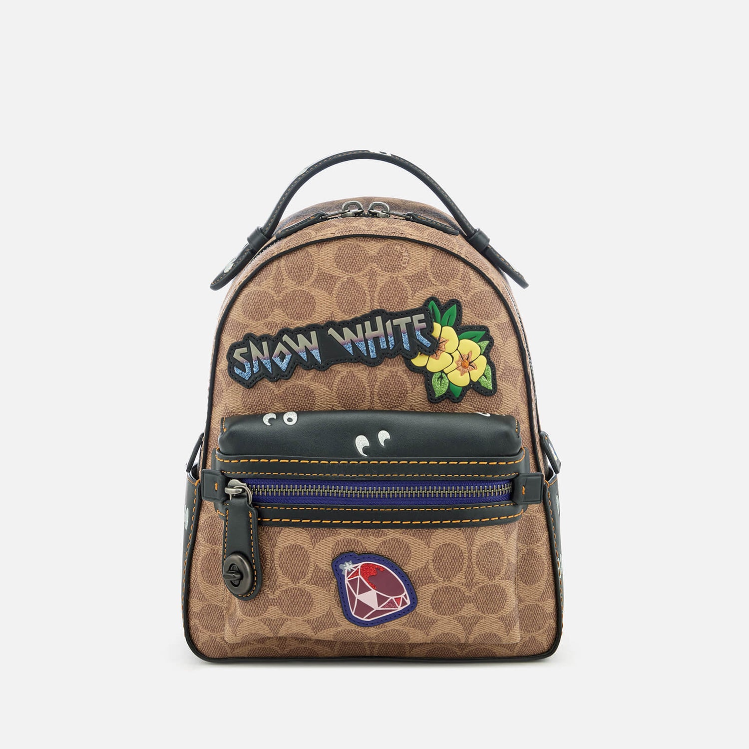 Coach 1941 Women s Disney X Coach Coated Canvas Snow White Campus Backpack 23 Tan Black Multi
