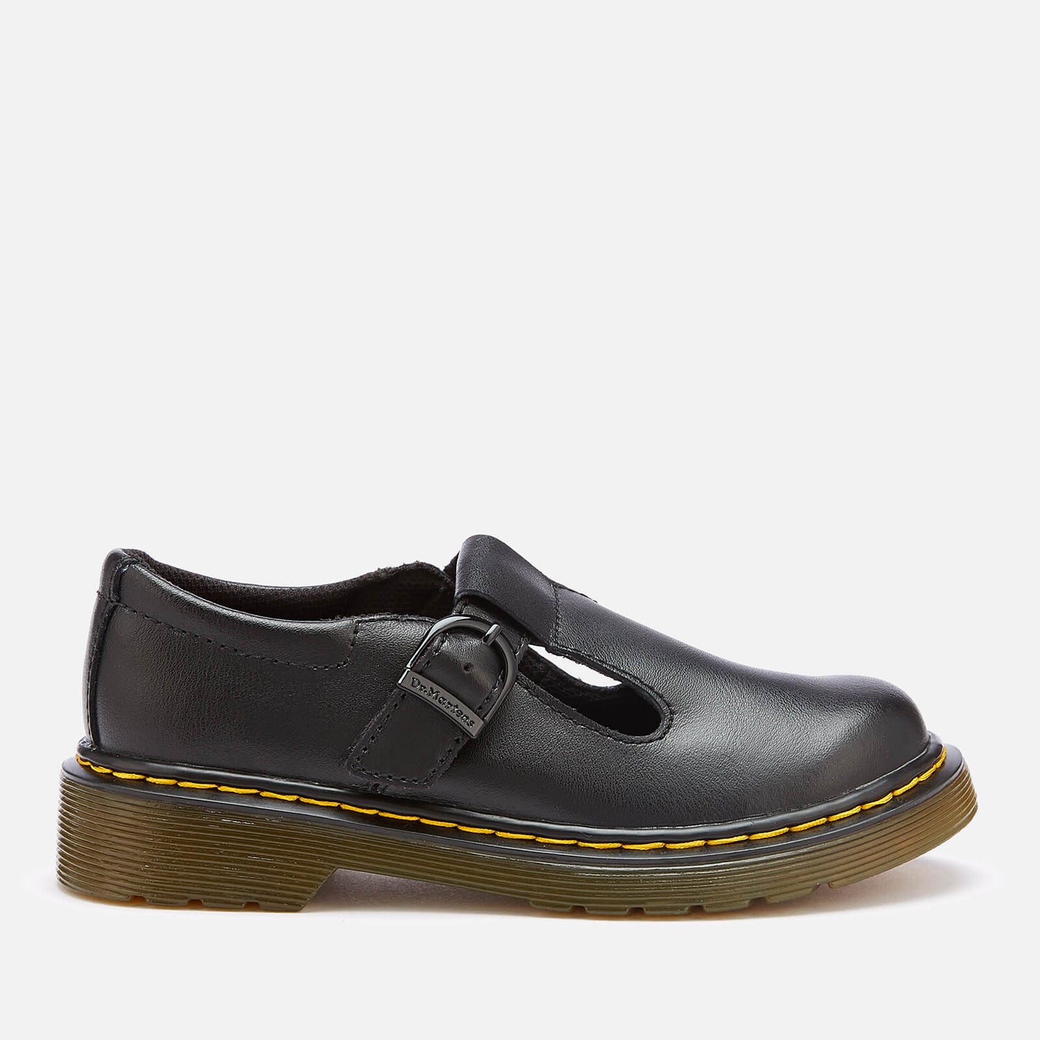 Dr. Martens Kids Polley J T Lamper Leather T Bar Flats Black TheHut