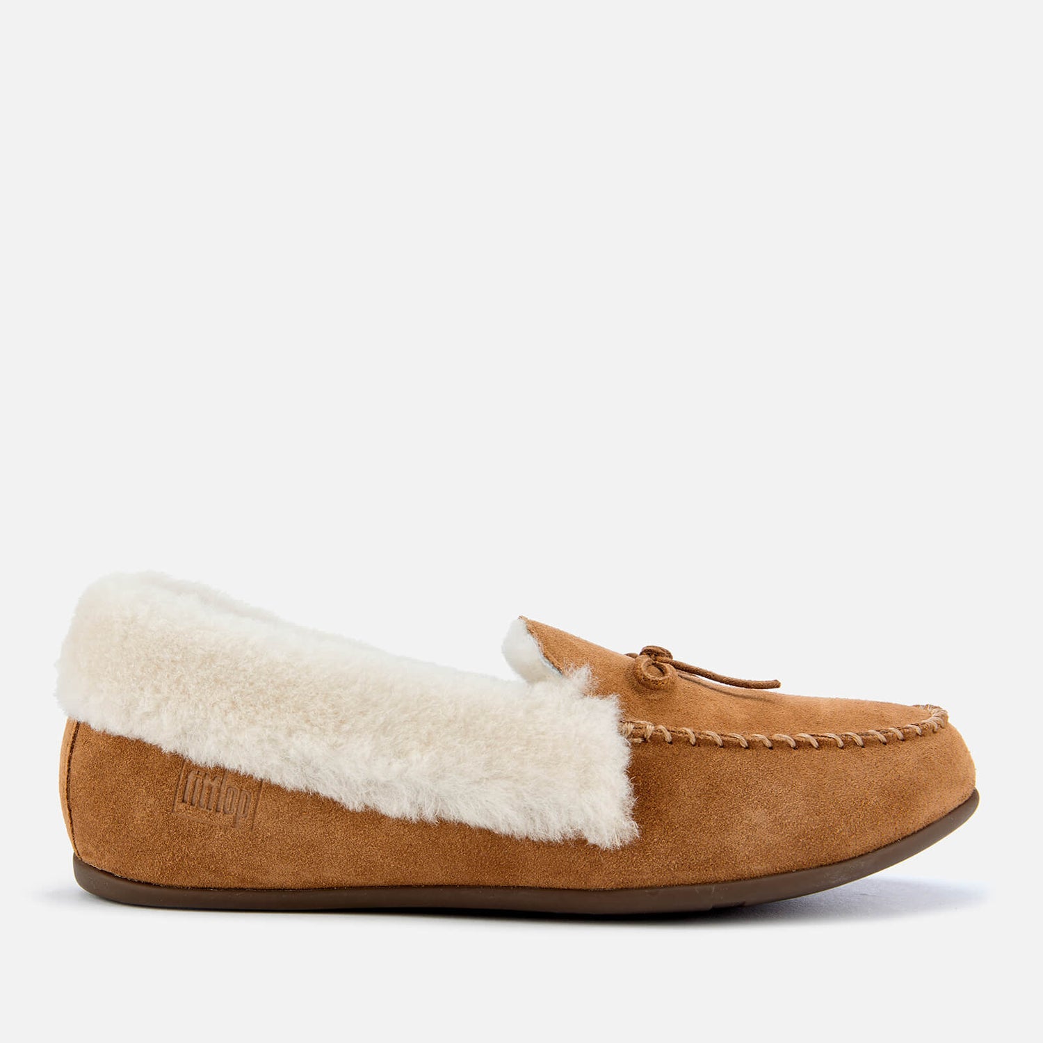 FitFlop Women s Clara Shearling Moccassin Slippers Tumbled Tan TheHut
