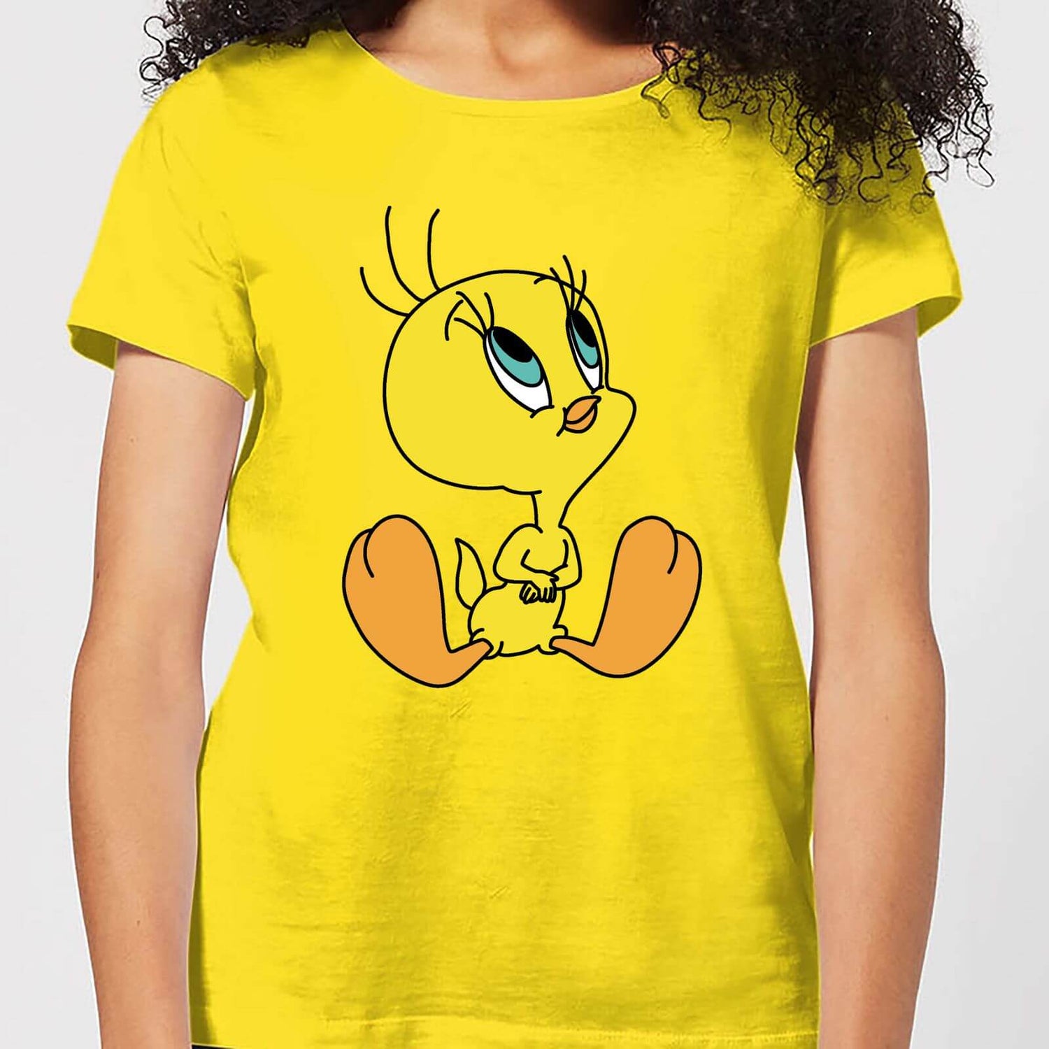 Looney Tunes - T-Shirt Gelb Damen Clothing Sitting Tweety