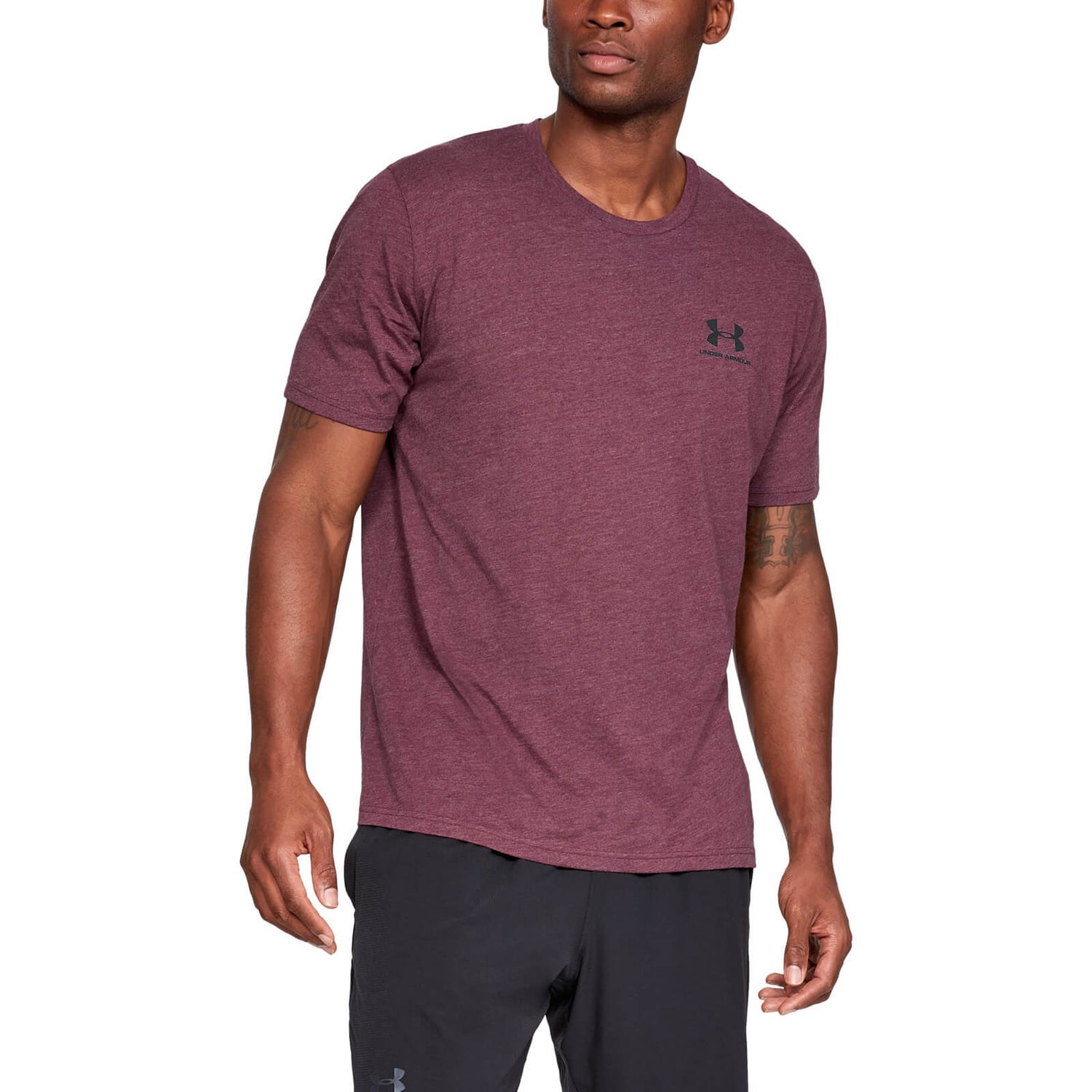 Under Armour Sportstyle Left Chest T Shirt Maroon ProBikeKit