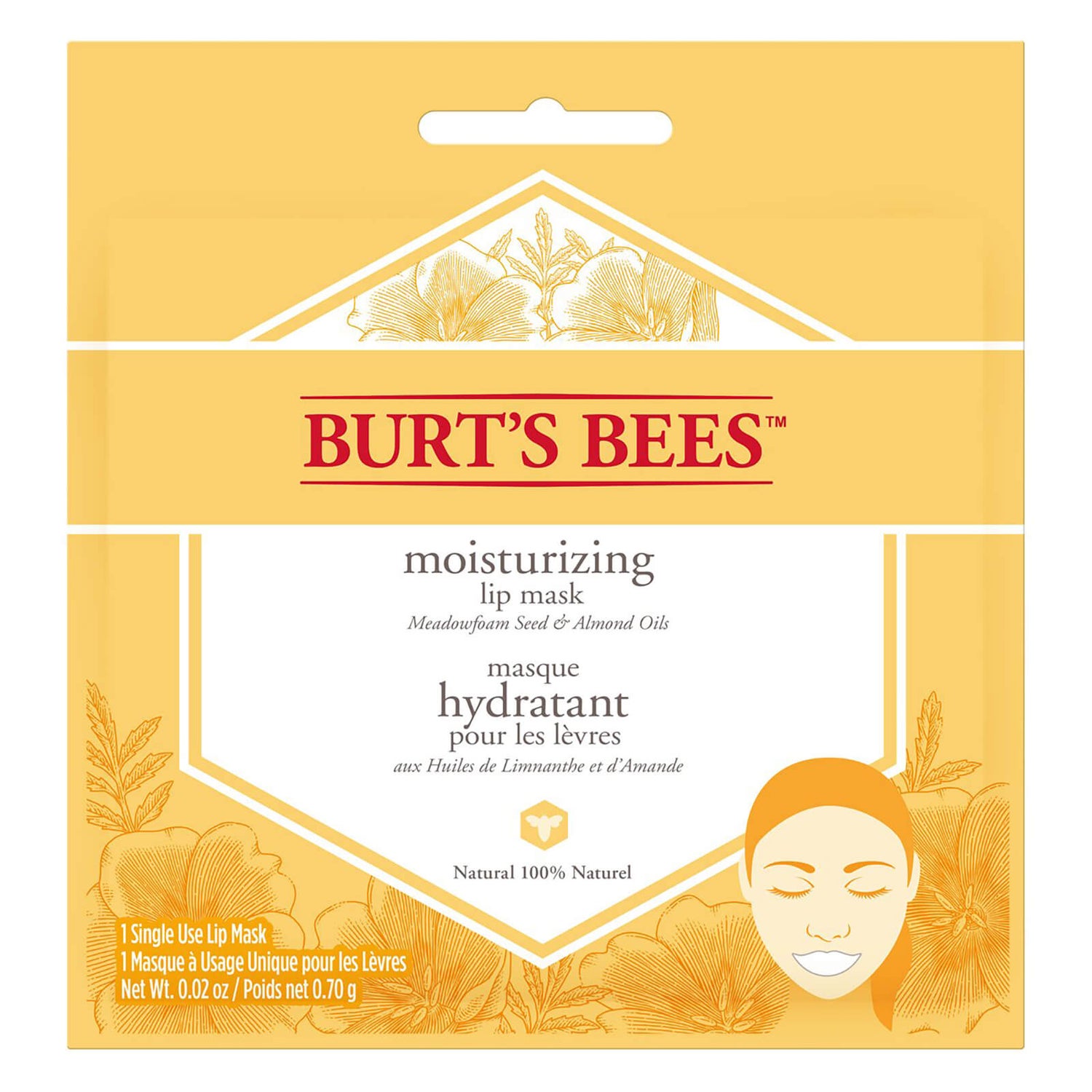 Burt's Bees Single Use 100% Natural Moisturizing Lip Mask