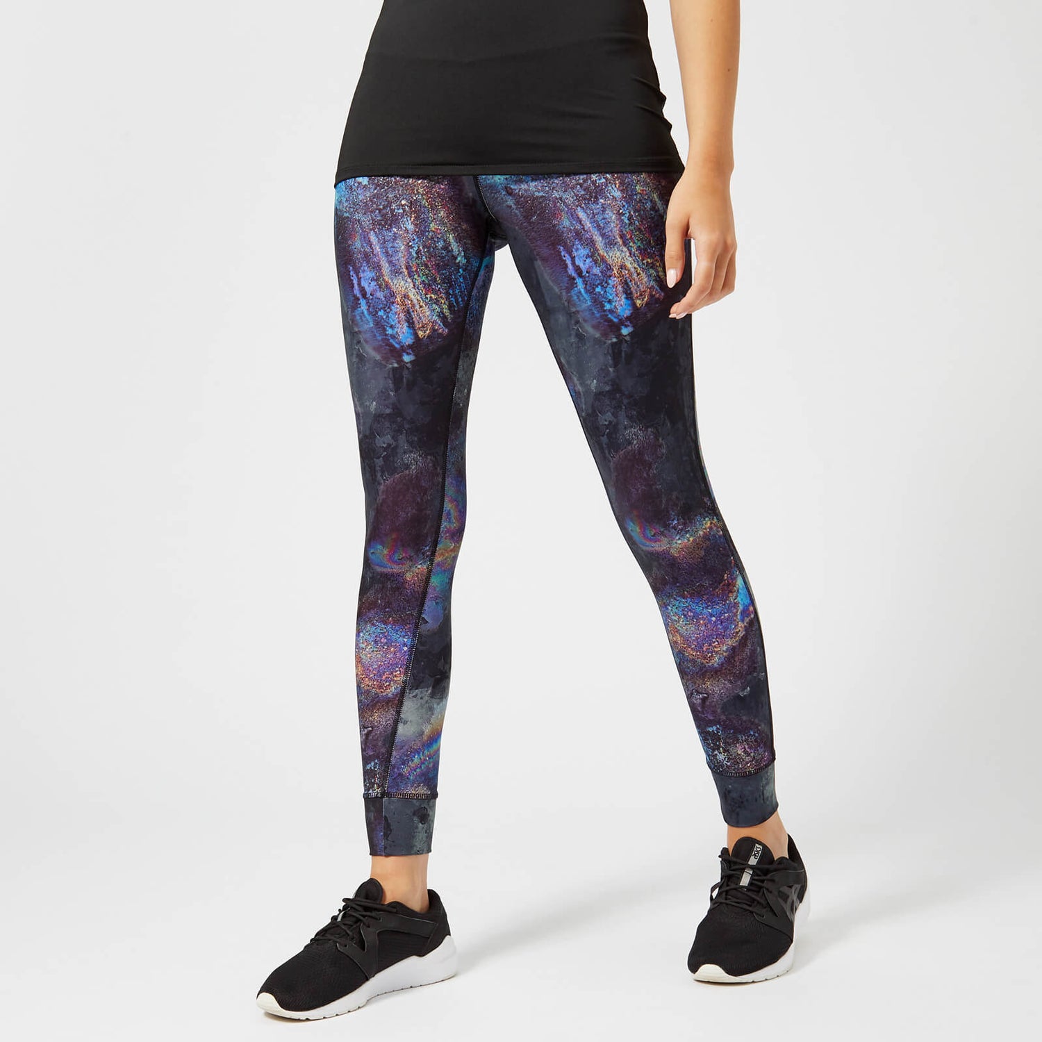 Reebok Women s Lux Bold Tights Oil Print Black TheHut