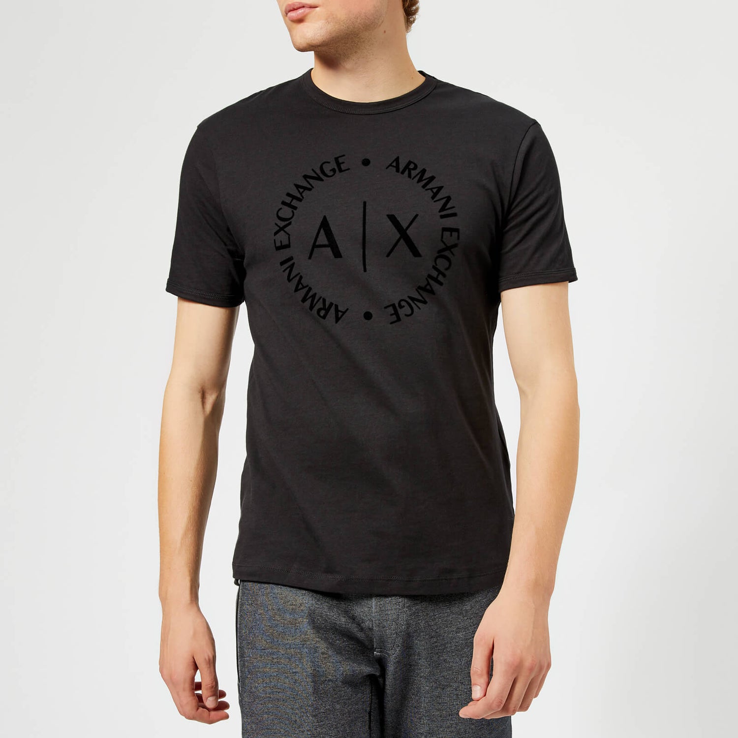 Armani Exchange Men's Tonal Logo T-Shirt - Black - S