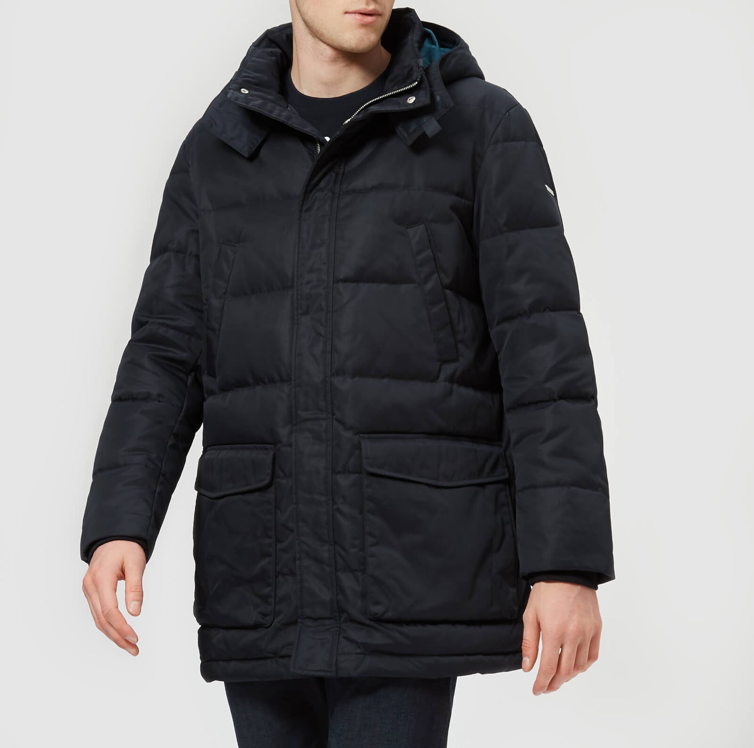 Armani exchange hooded down jacket navy clearance