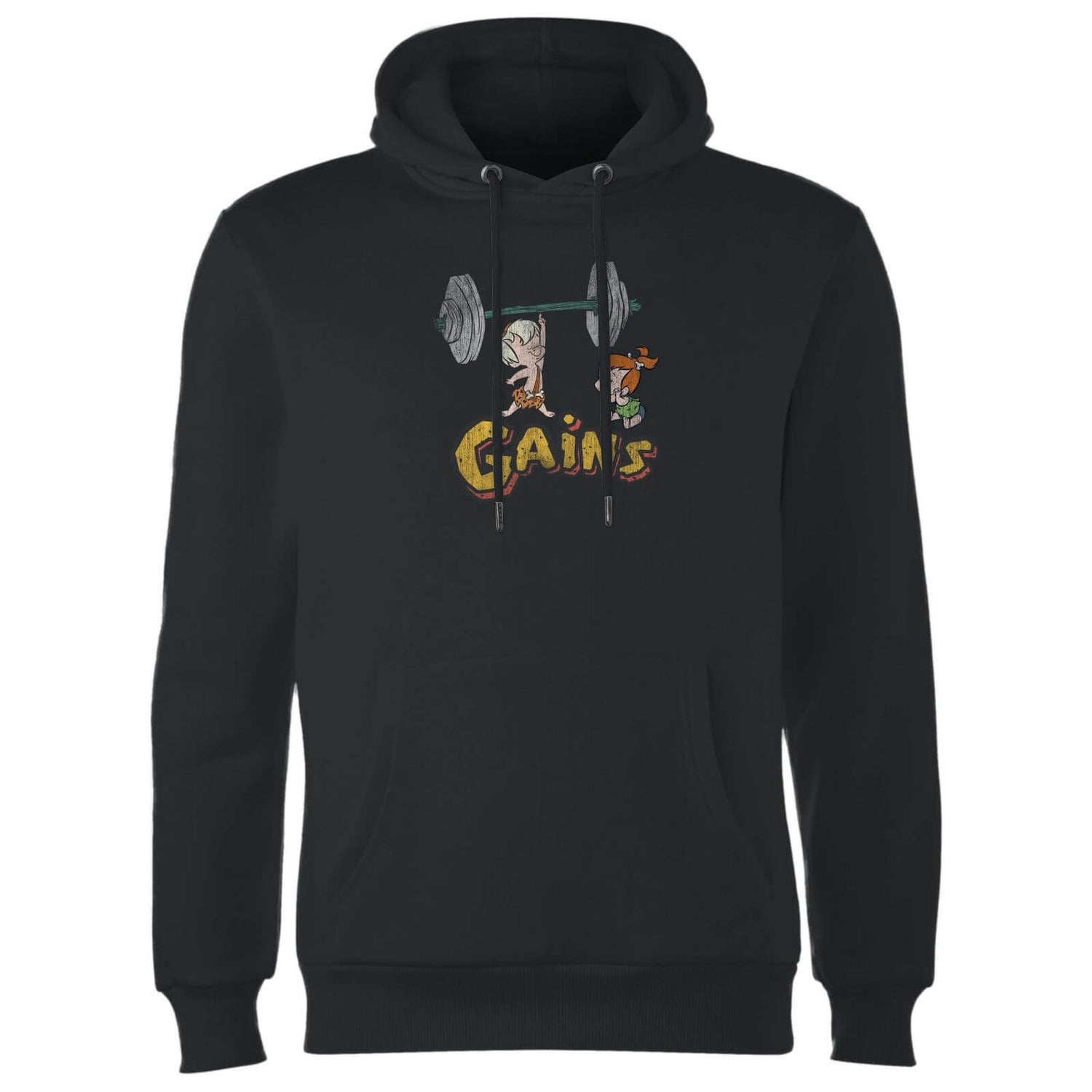 The Flintstones Distressed Bam Bam Gains Hoodie Black Clothing