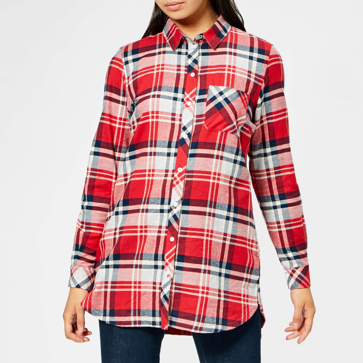 Barbour Women s Bressay Shirt Grey Chilli Red TheHut