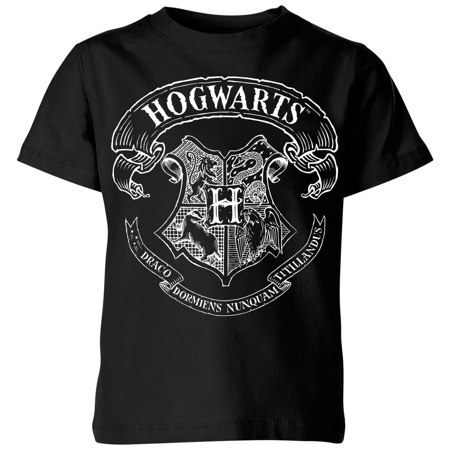 Harry Potter Hogwarts Crest Kids' T-Shirt - Black Clothing - Zavvi UK