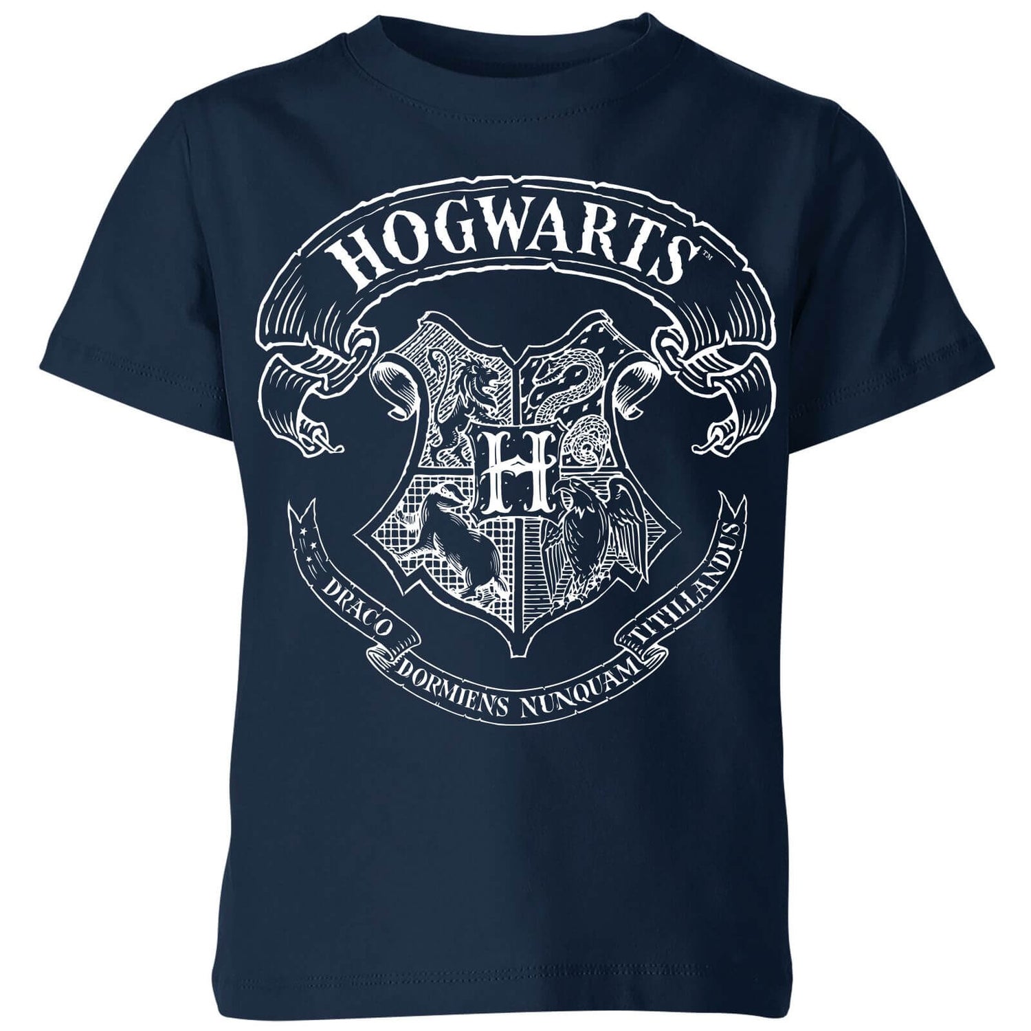 Harry Potter Hogwarts Crest Kids T Shirt Navy Clothing Zavvi Uk