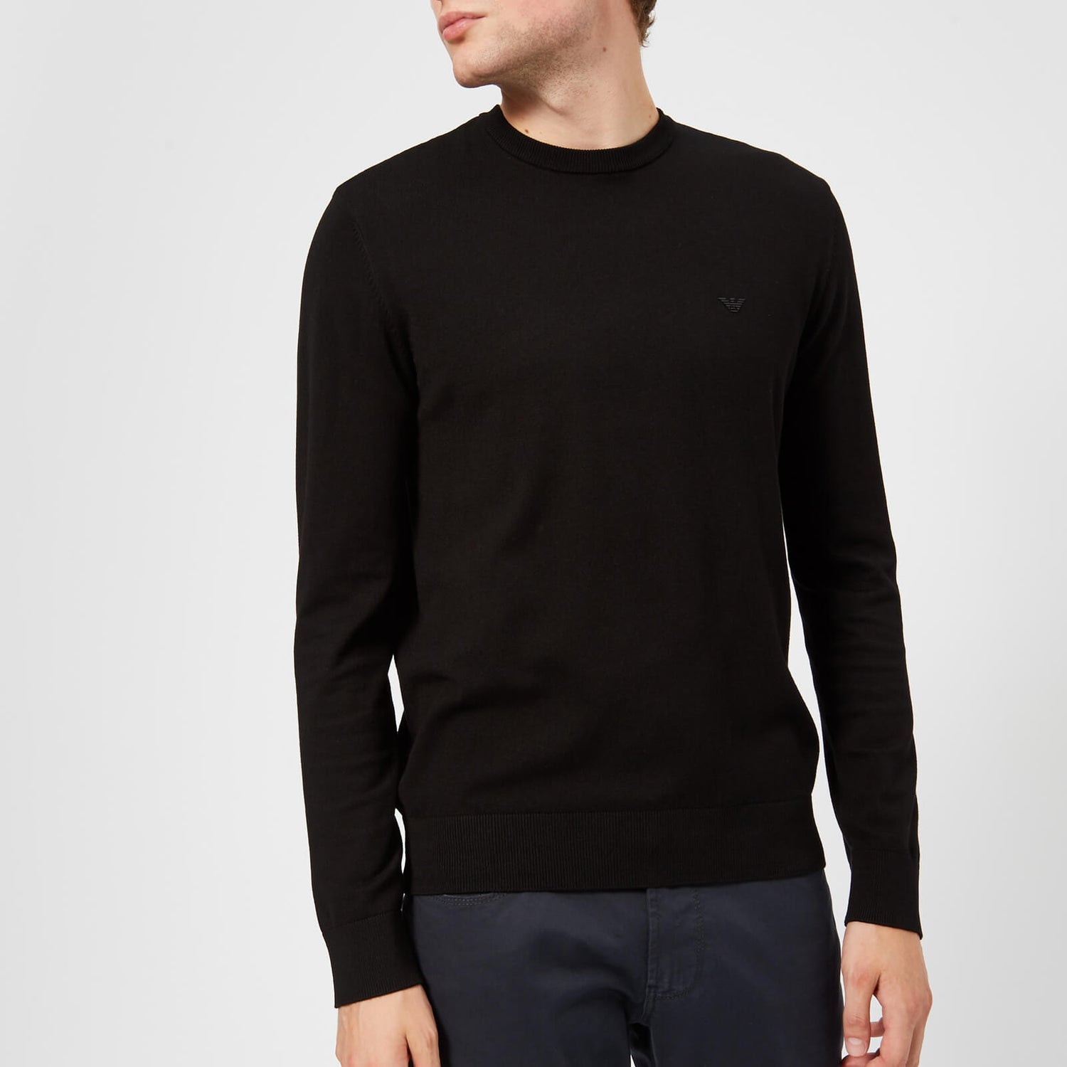 Emporio Armani Men's Basic Crew Neck Sweater - Black - Free UK Delivery